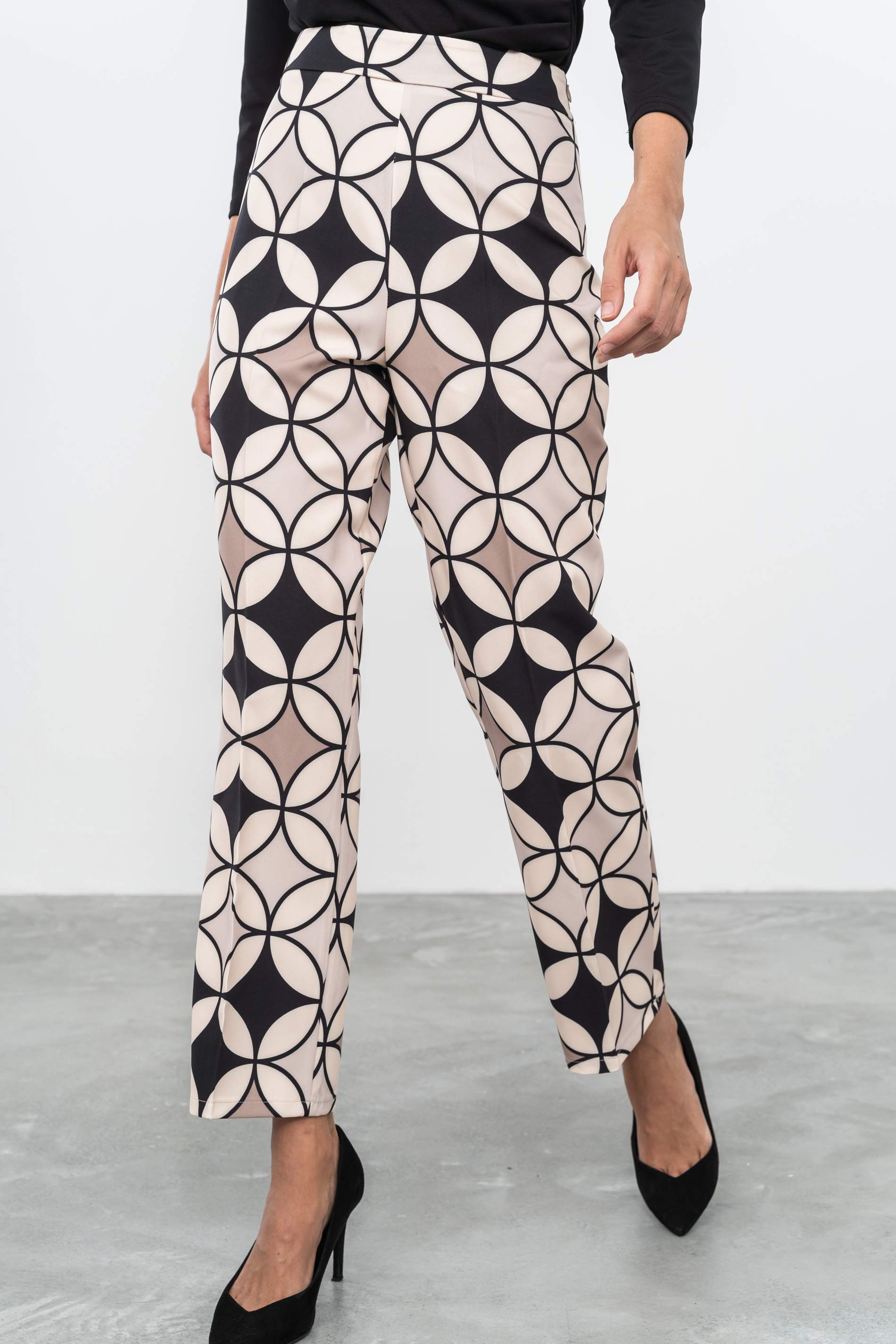 PANTALON ESTAMPADO CIRCULOS NEGRO - Imagen 3
