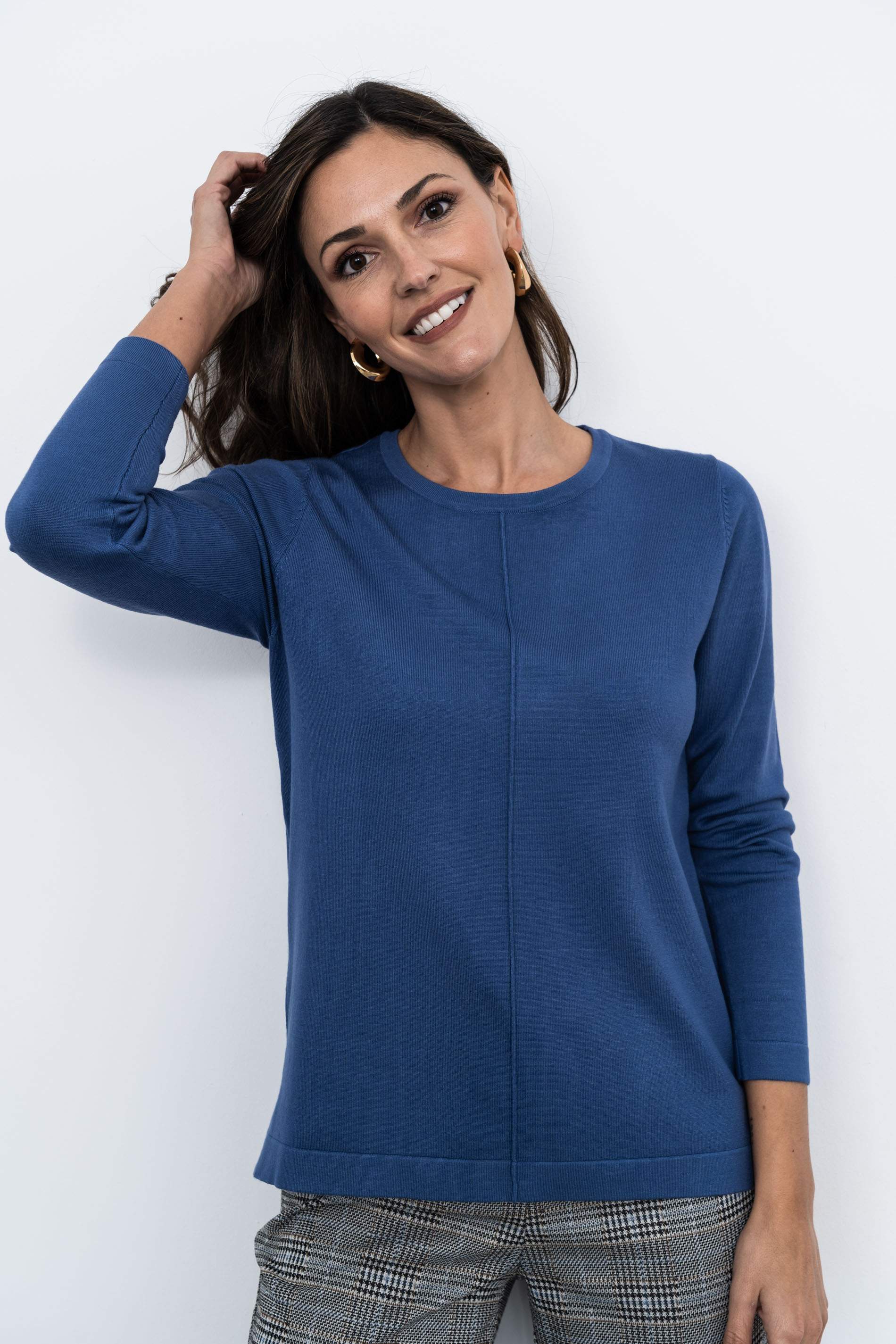 JERSEY NERVIO CENTRAL INDIGO