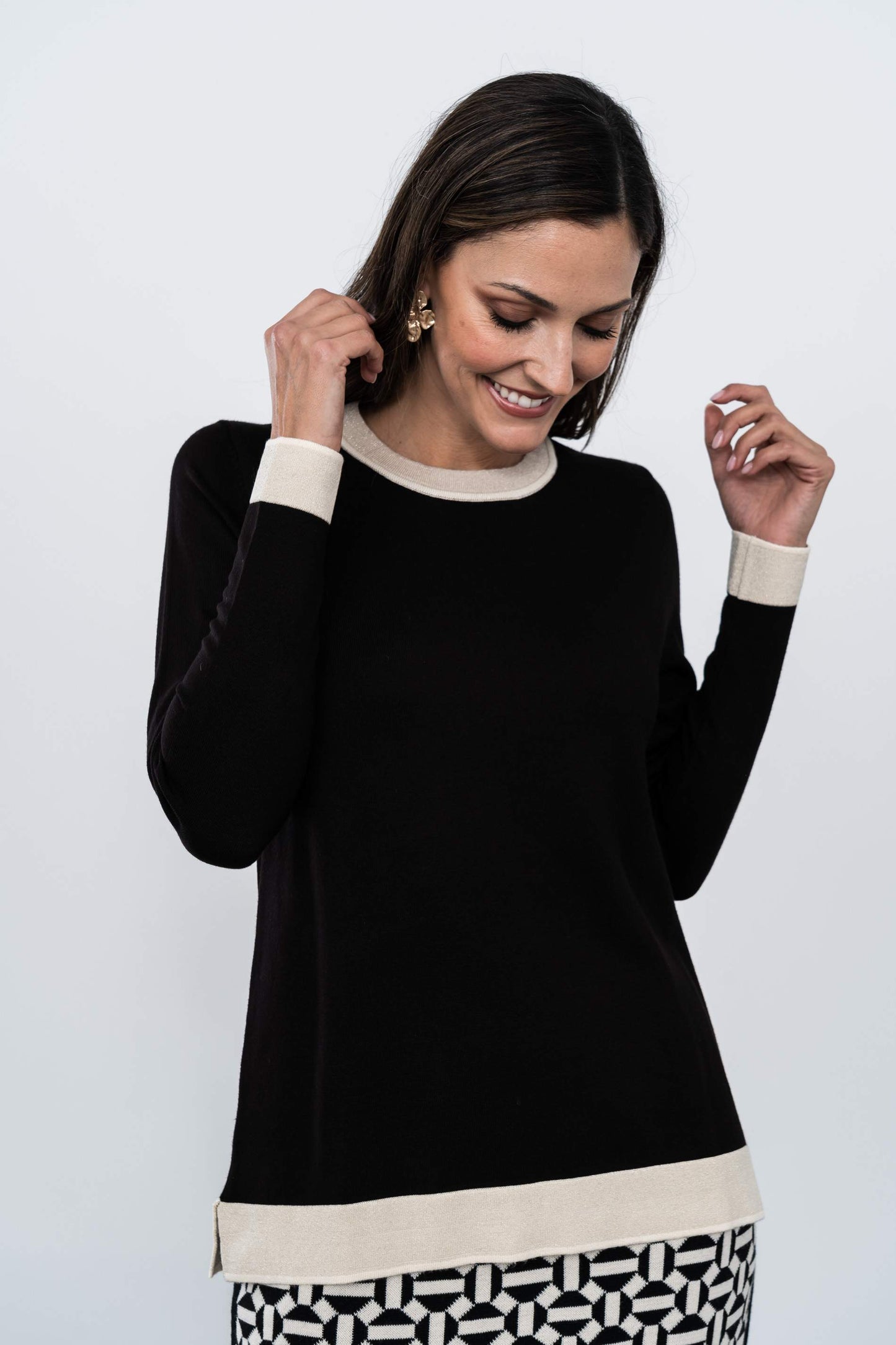 JERSEY COMBINADO BRILLO NEGRO - Imagen 3