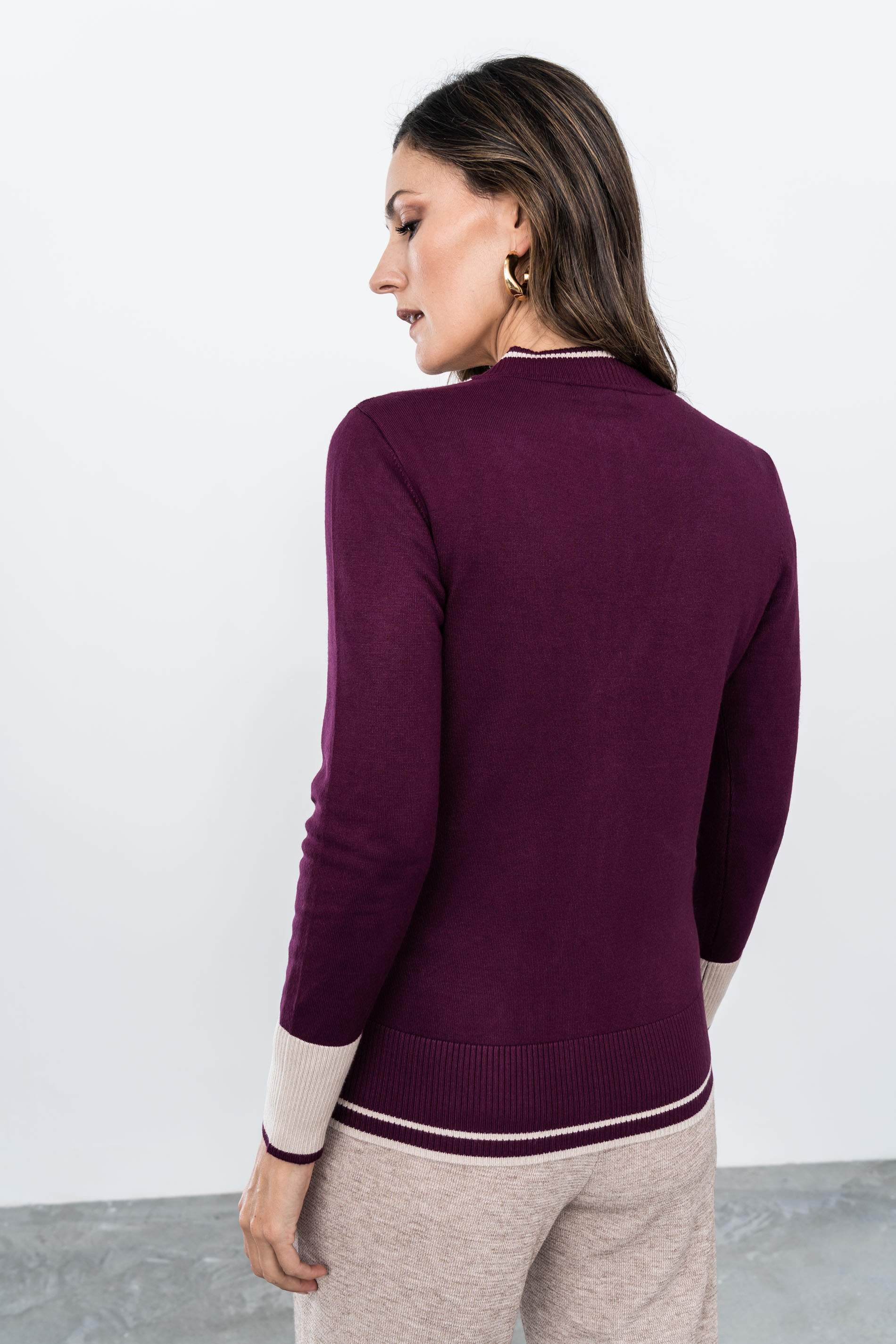 CHAQUETA CREMALLERA BLOQUES BERENJENA - Imagen 6