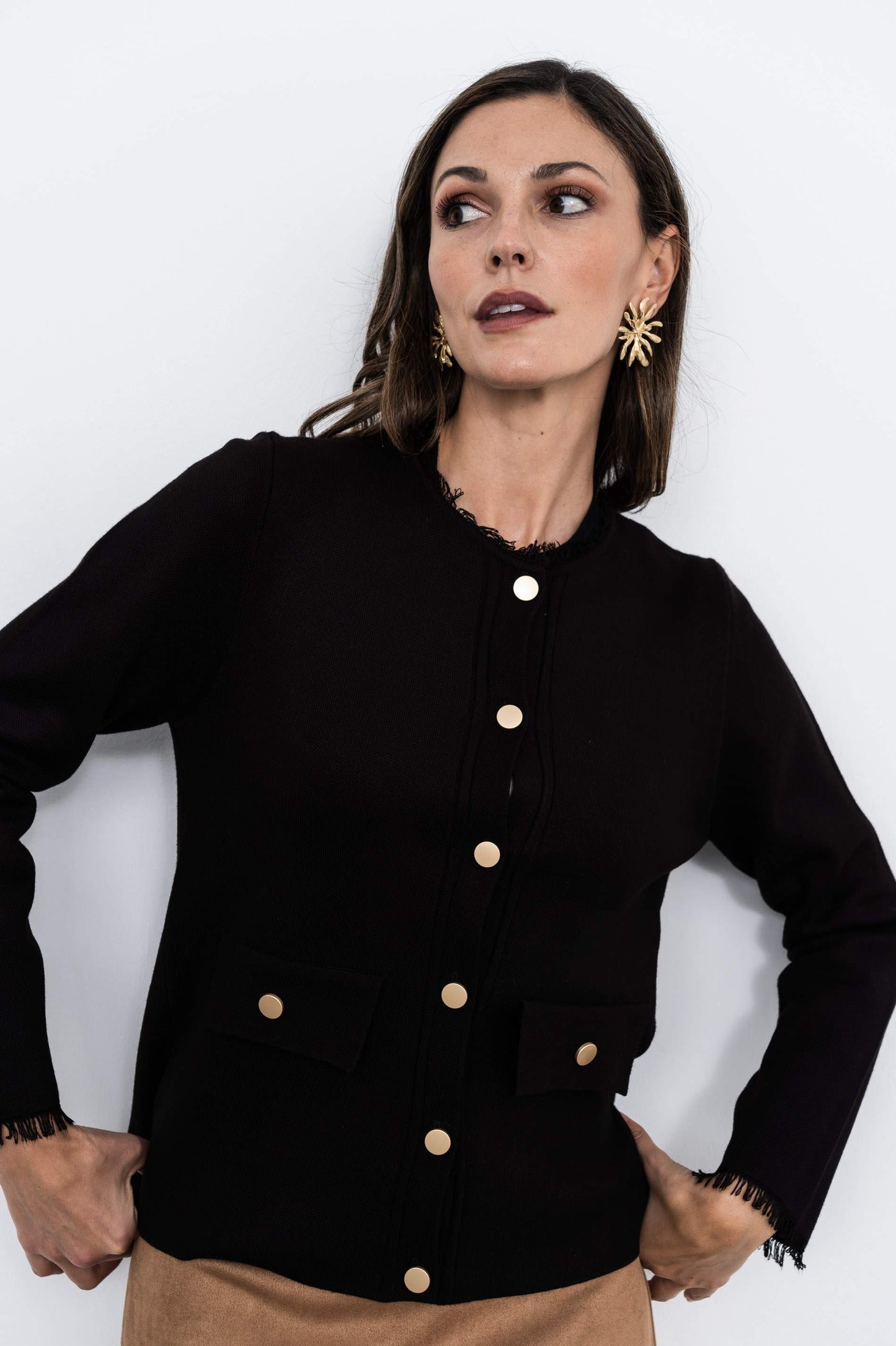 CHAQUETA DESFLECADA NEGRO - Imagen 5