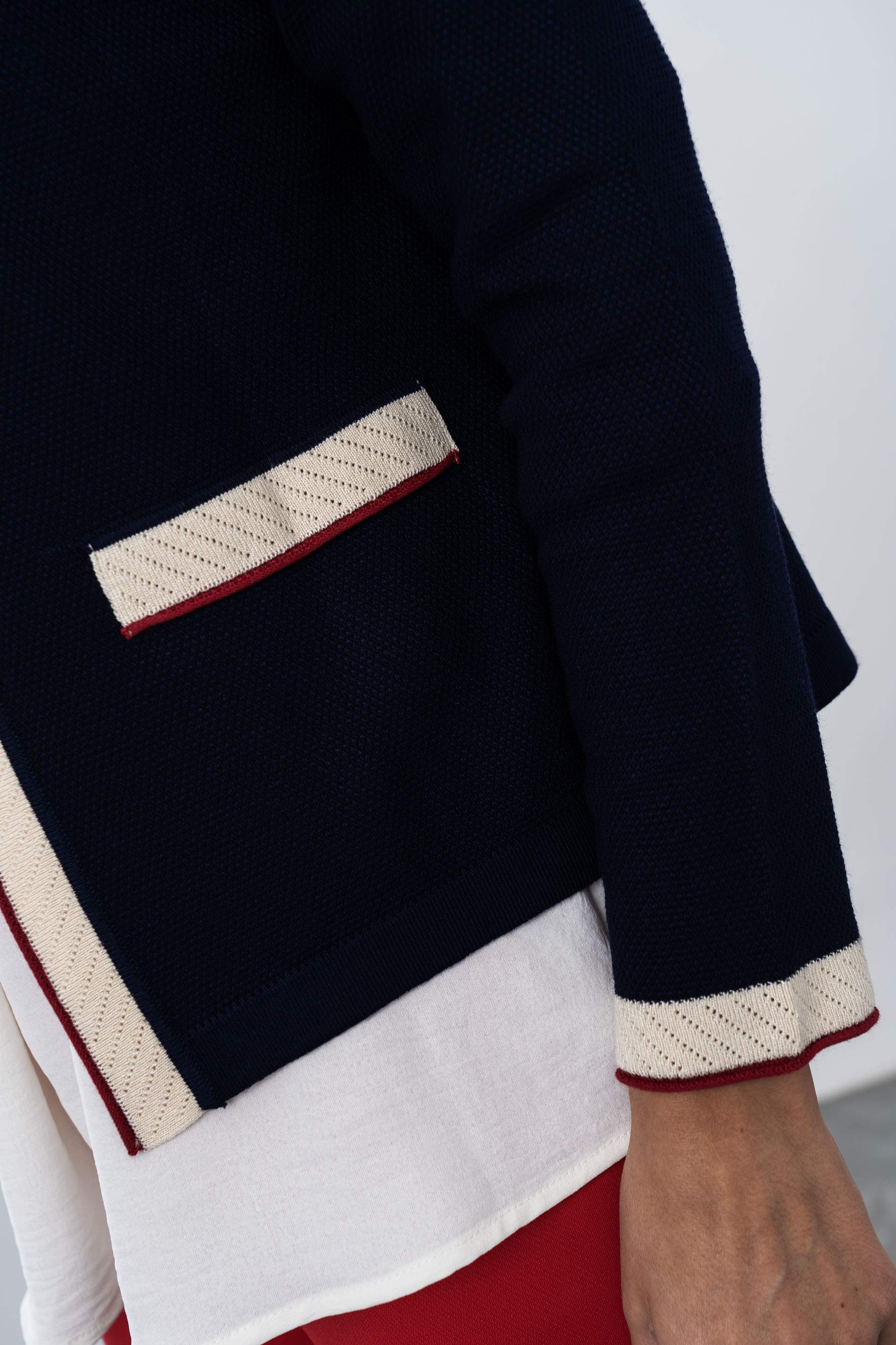 CHAQUETA VIVOS COMBINADOS MARINO - Imagen 3