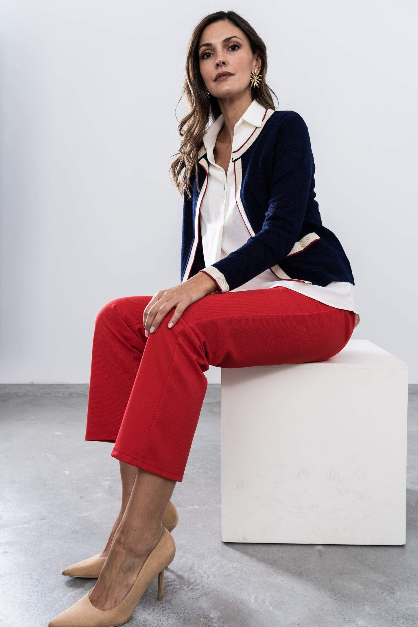 CHAQUETA VIVOS COMBINADOS MARINO - Imagen 4
