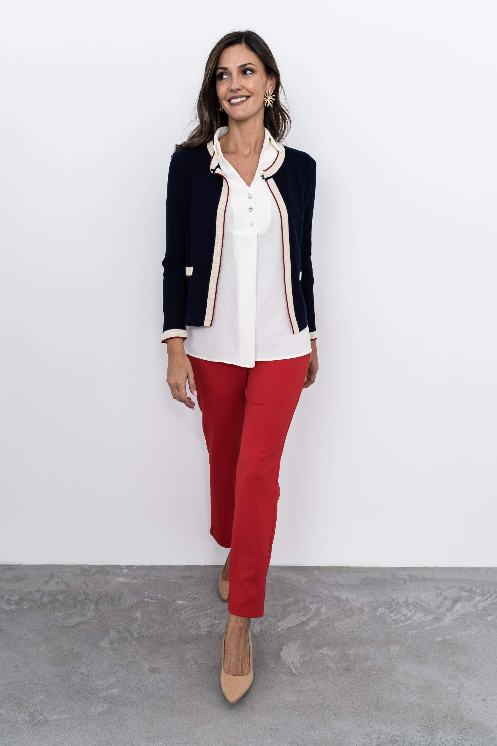 CHAQUETA VIVOS COMBINADOS MARINO - Imagen 5