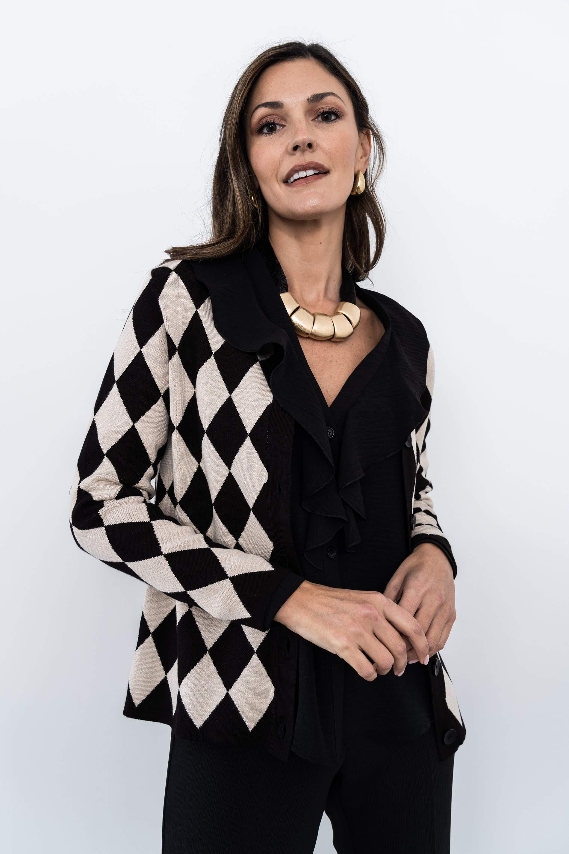 CHAQUETA TODO ROMBOS NEGRO - Imagen 4