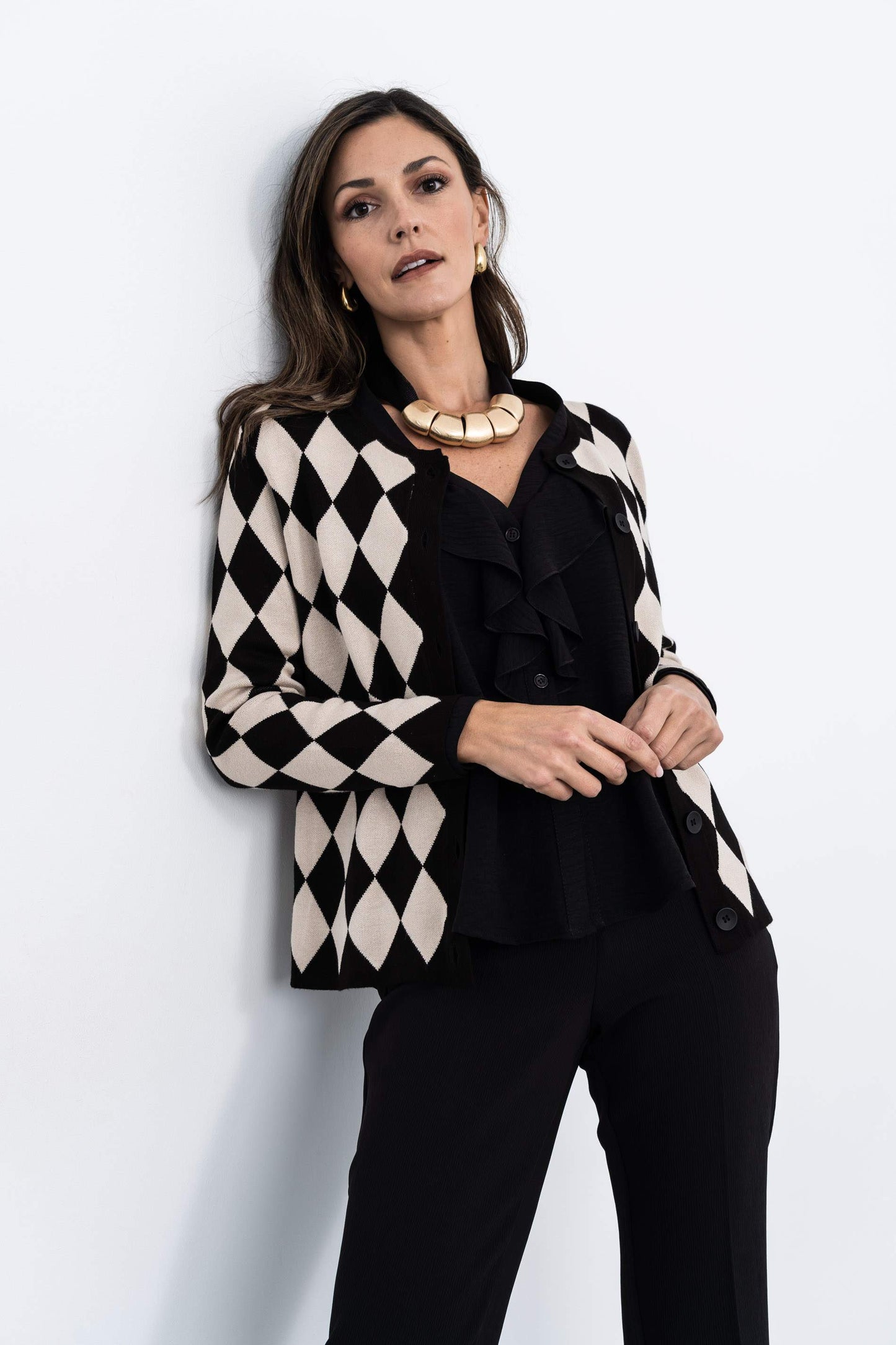 CHAQUETA TODO ROMBOS NEGRO - Imagen 5
