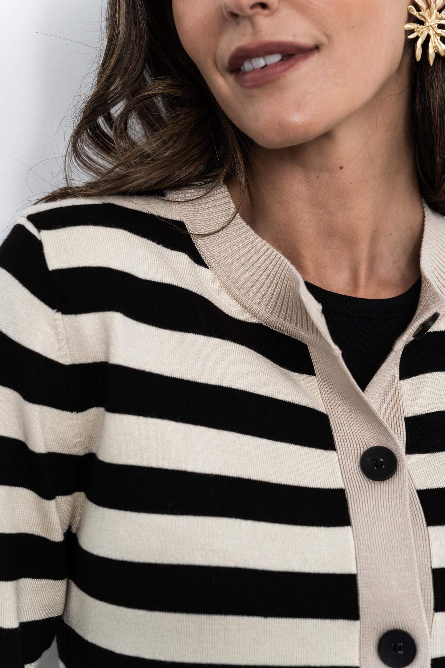 CHAQUETA RAYAS COMBINADA NEGRO - Imagen 4