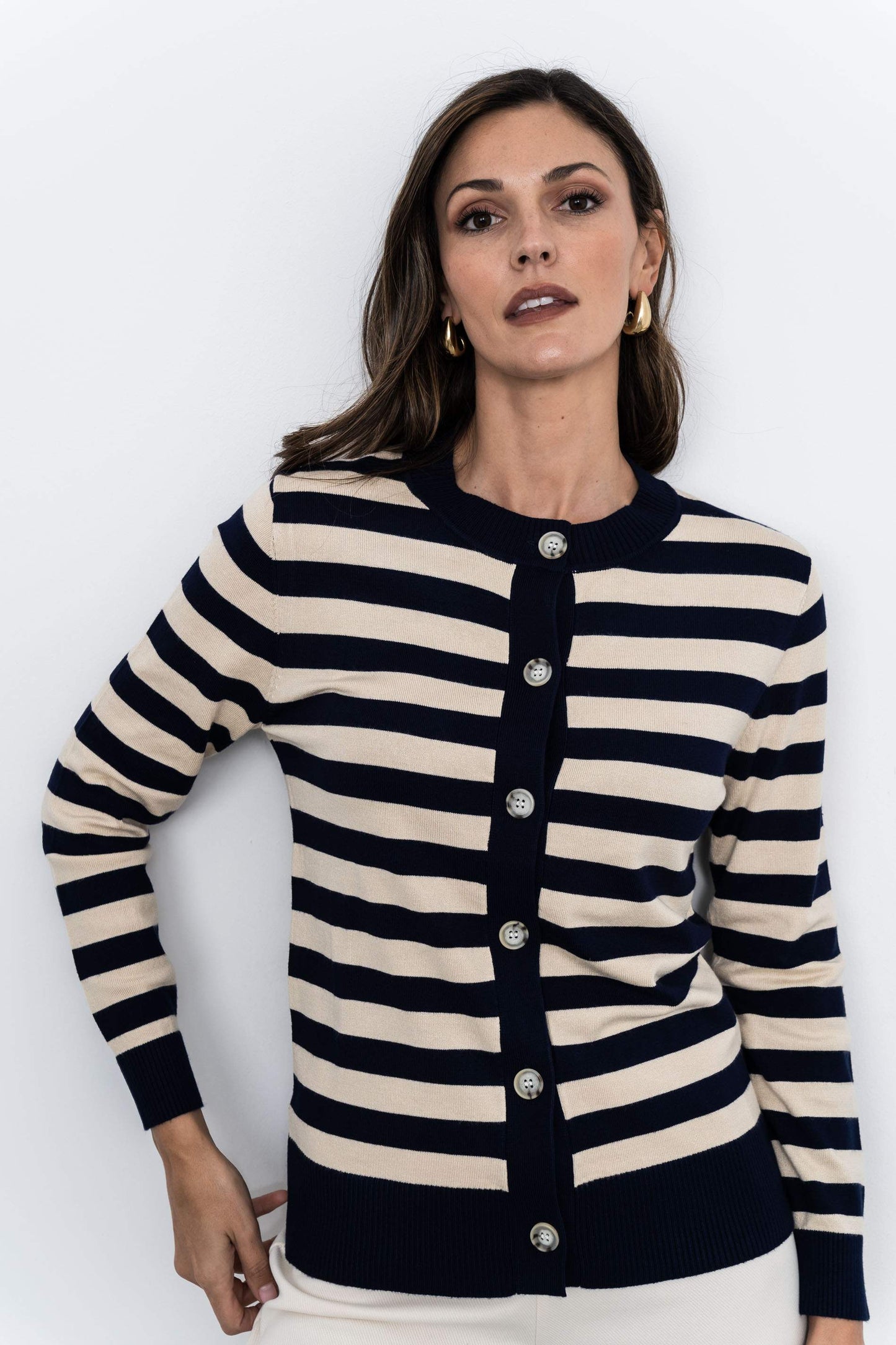 CHAQUETA RAYAS COMBINADA MARINO - Imagen 2