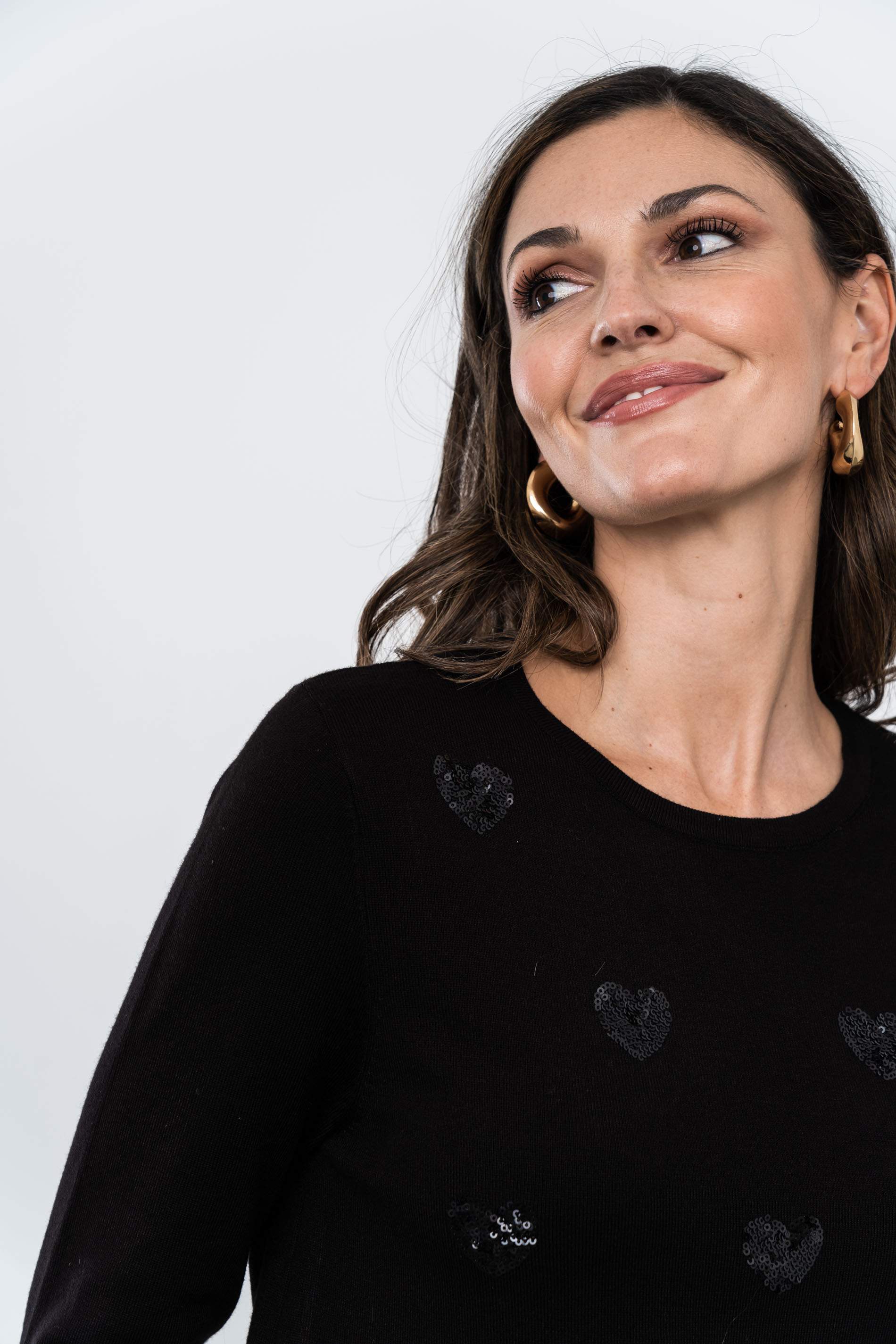 JERSEY CORAZONES LENTEJUELAS NEGRO - Imagen 3