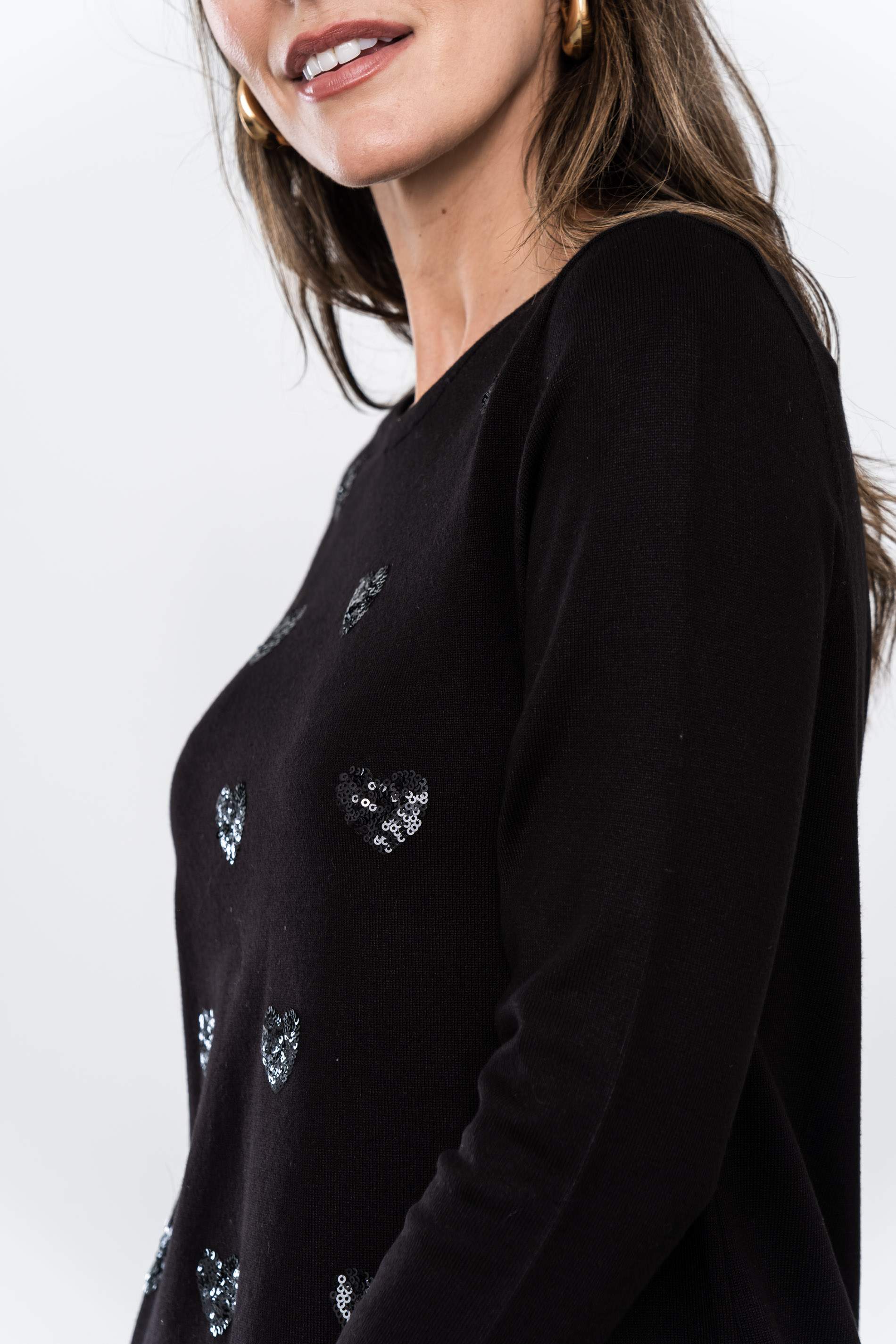JERSEY CORAZONES LENTEJUELAS NEGRO - Imagen 5