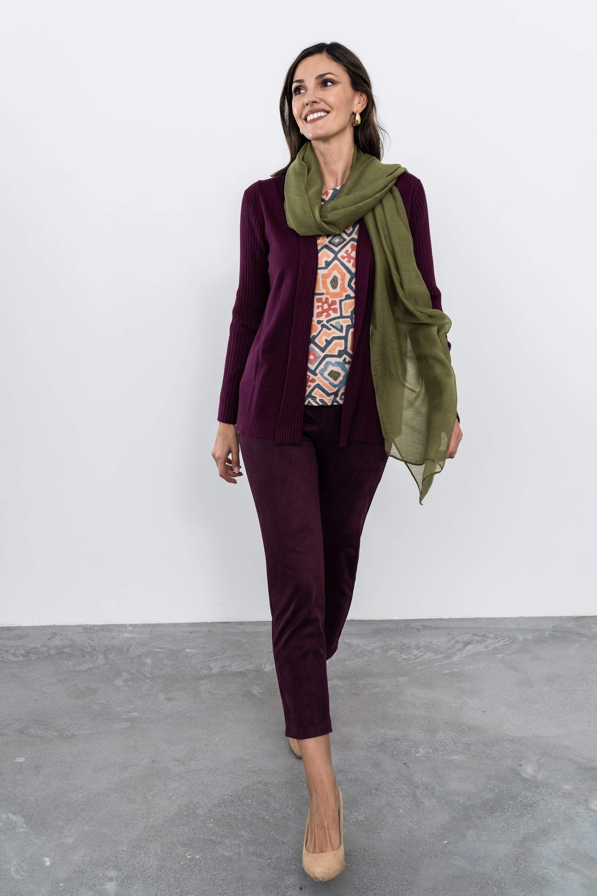 CHAQUETA CANALE COMBINADO BERENJENA