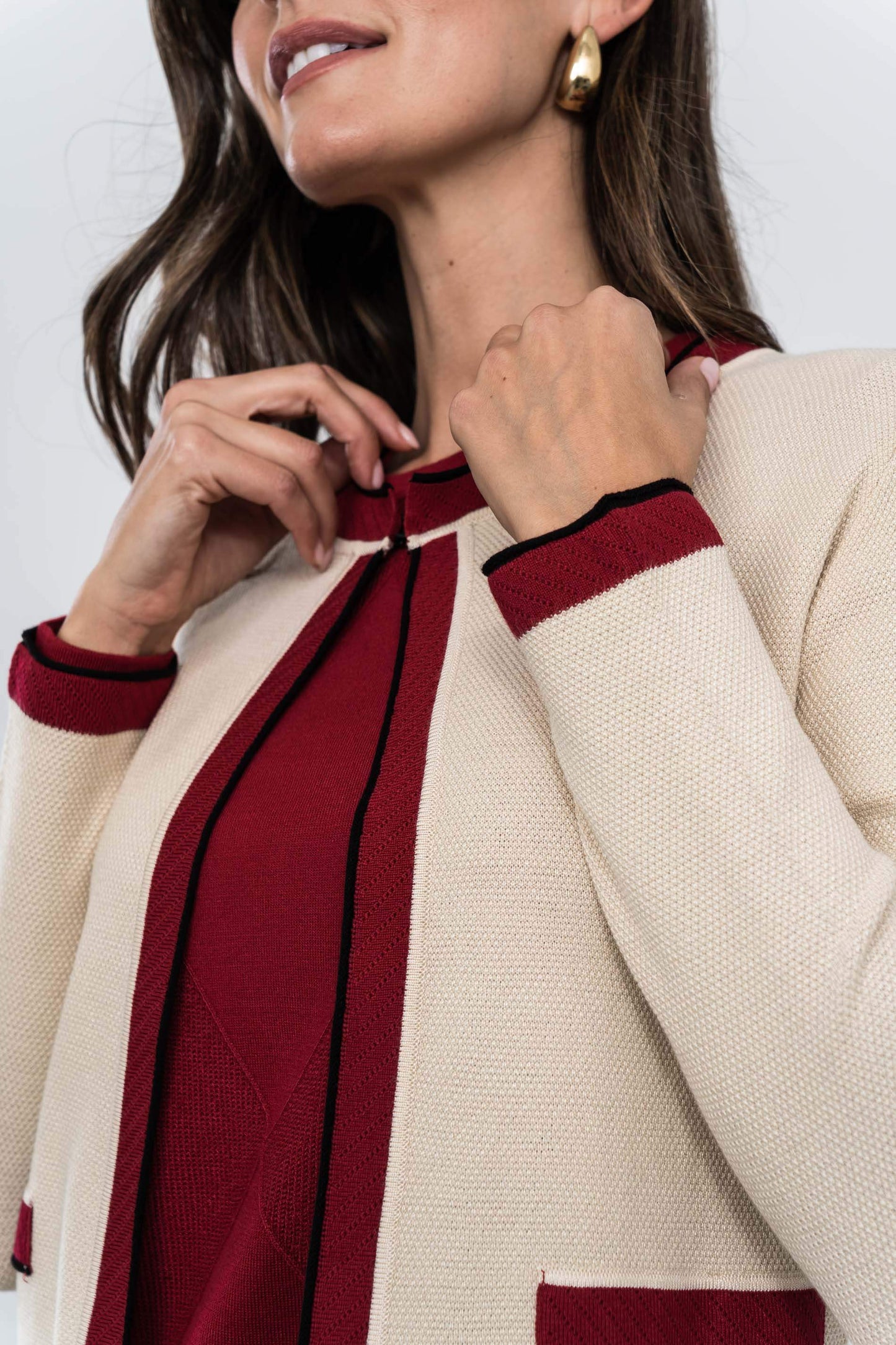 CHAQUETA VIVOS COMBINADOS PIEDRA - Imagen 2