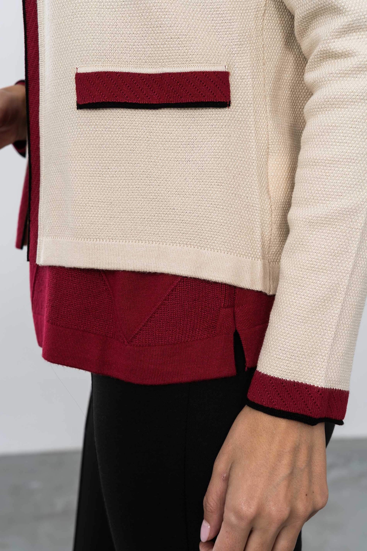 CHAQUETA VIVOS COMBINADOS PIEDRA - Imagen 4