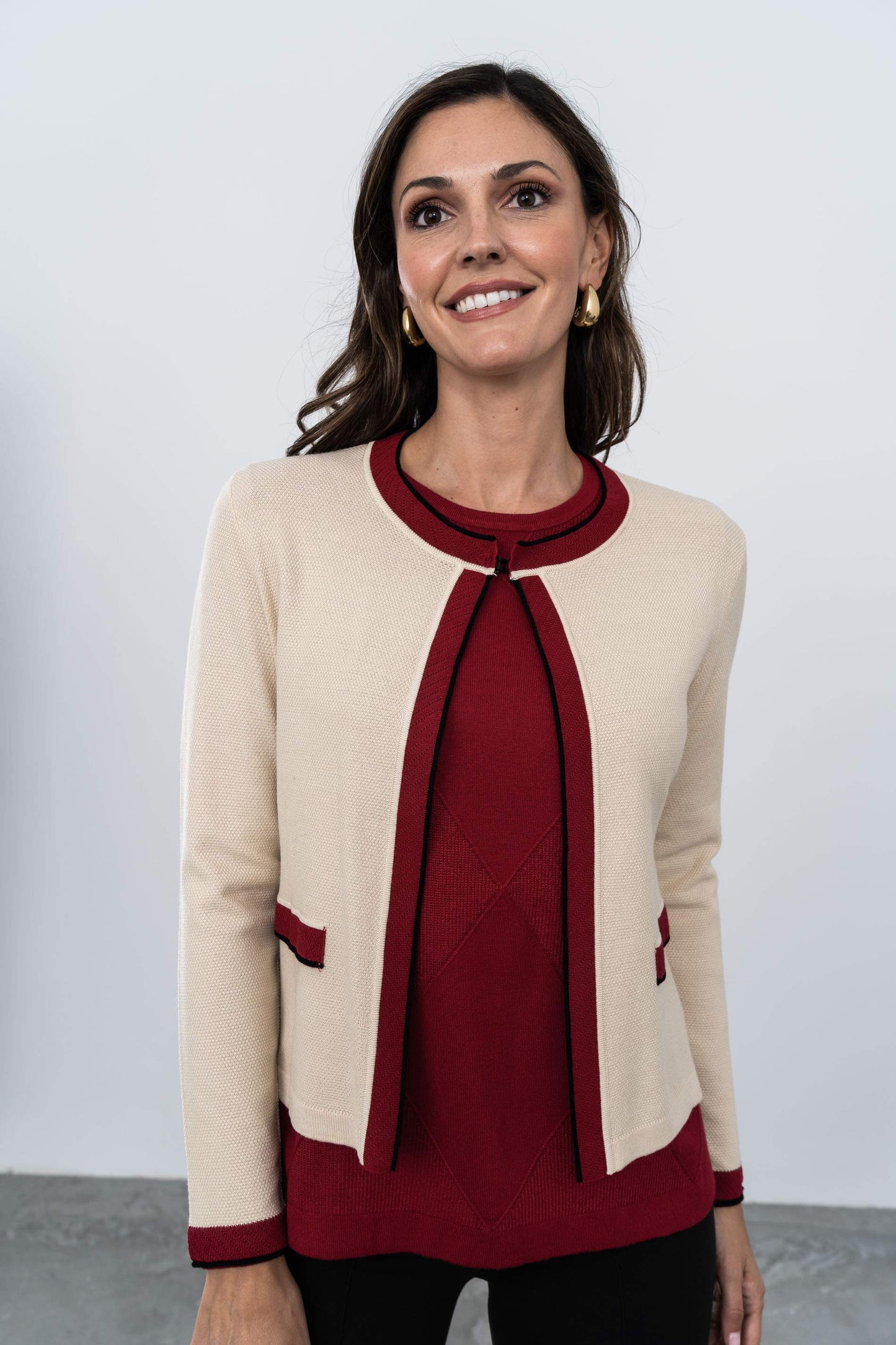 CHAQUETA VIVOS COMBINADOS PIEDRA - Imagen 7