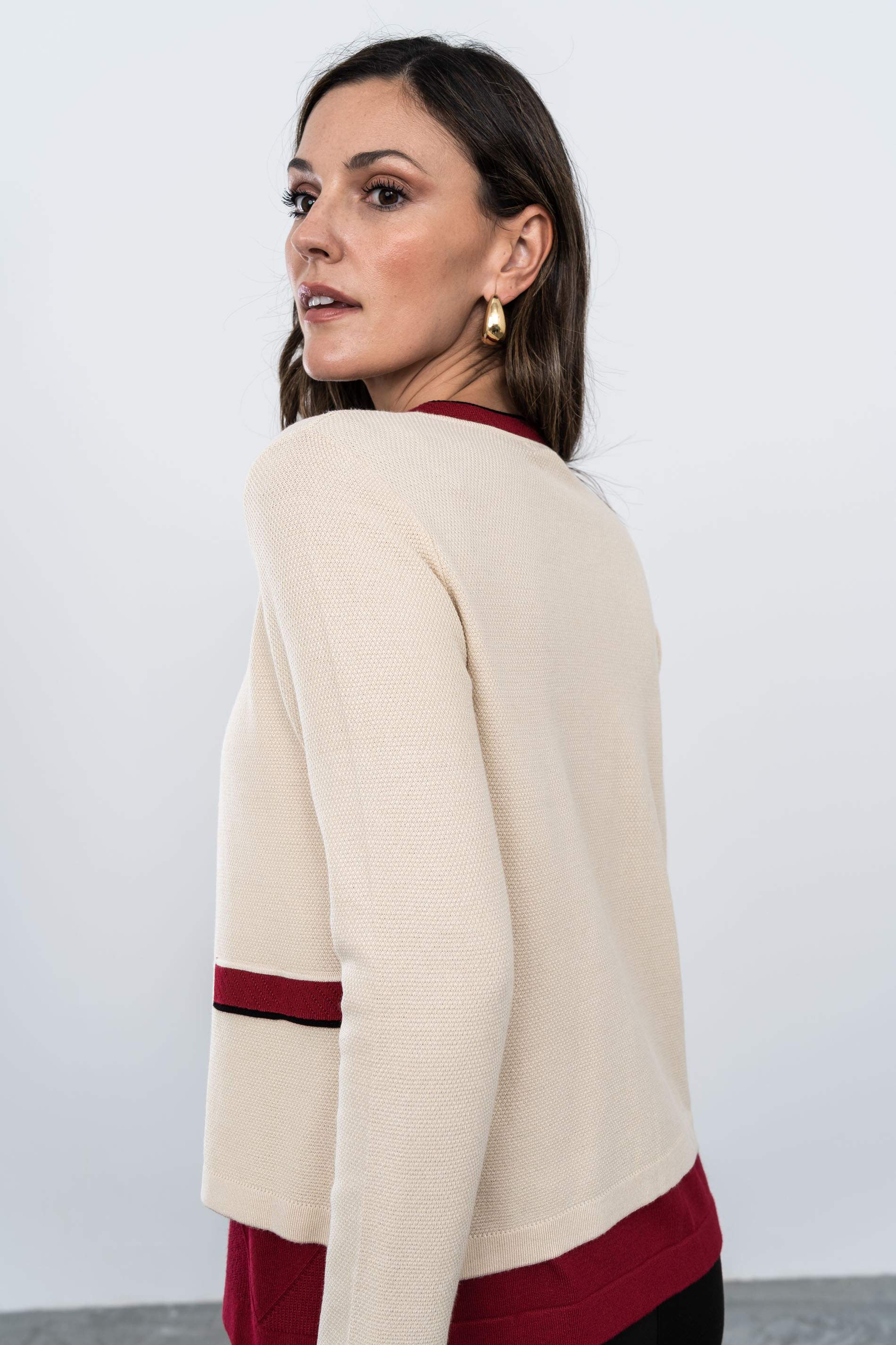 CHAQUETA VIVOS COMBINADOS PIEDRA - Imagen 8