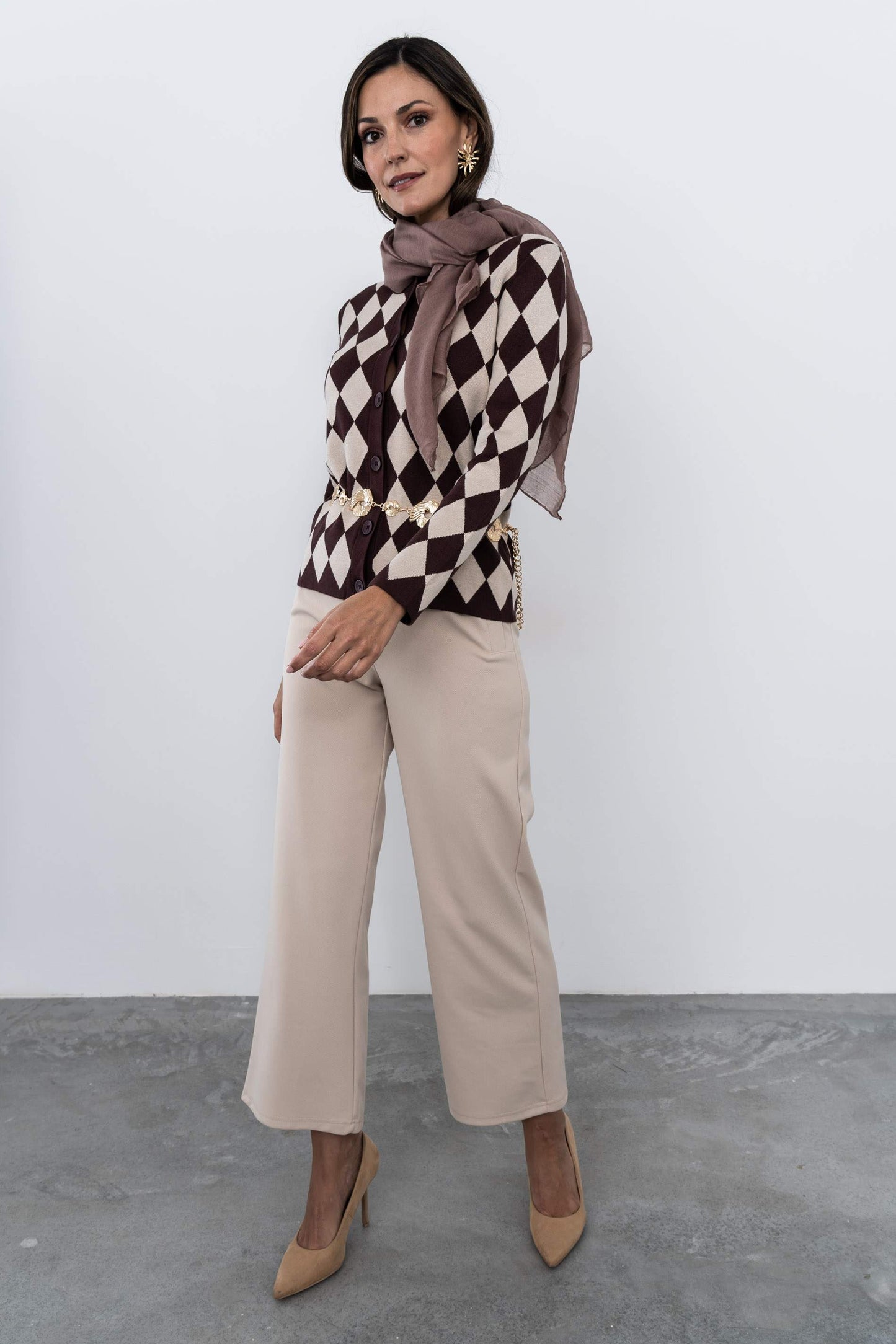 CHAQUETA TODO ROMBOS CHOCOLATE - Imagen 5