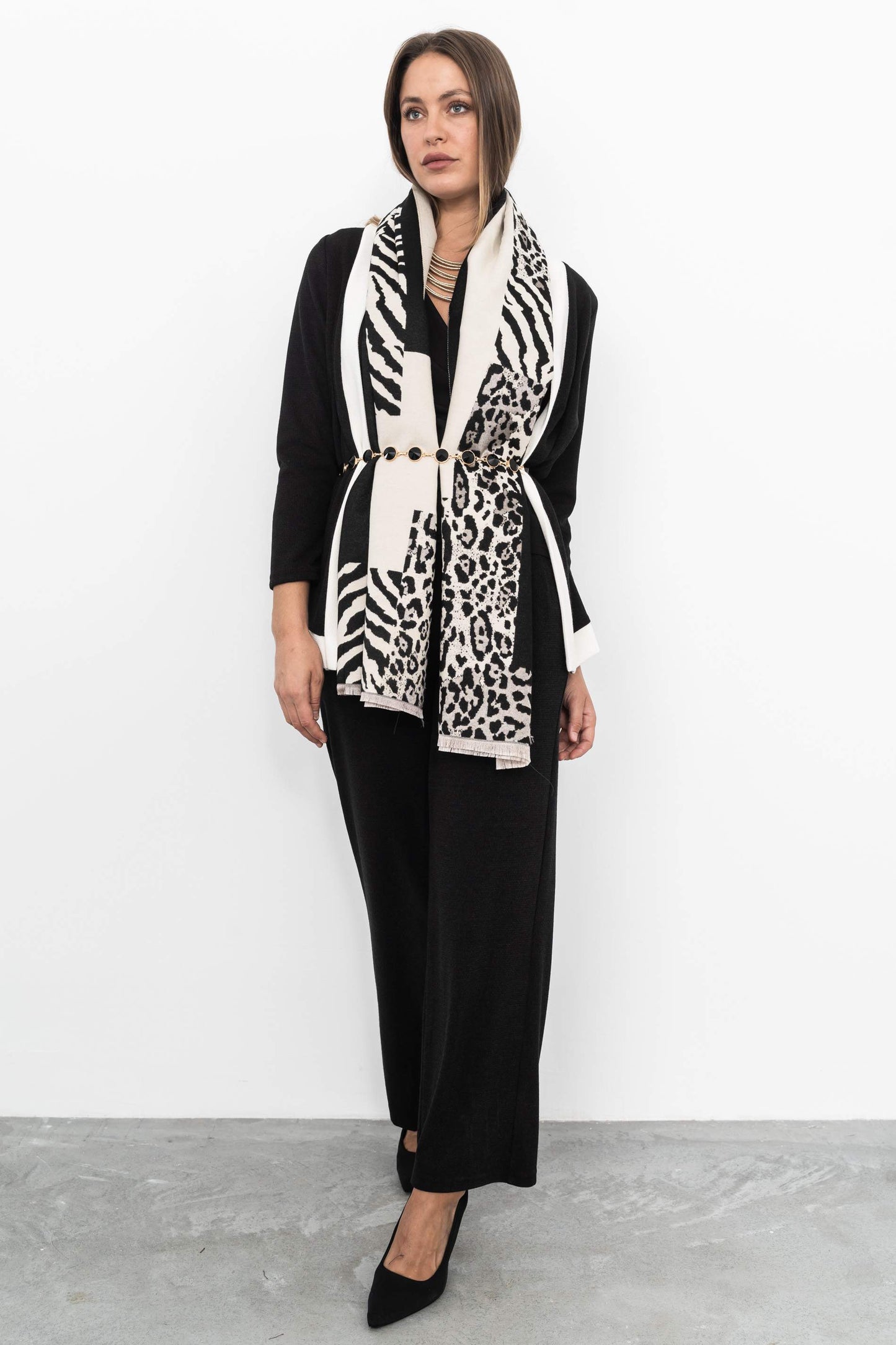 CHAQUETA PUNTO TEXTURA BICOLOR NEGRO - Imagen 5