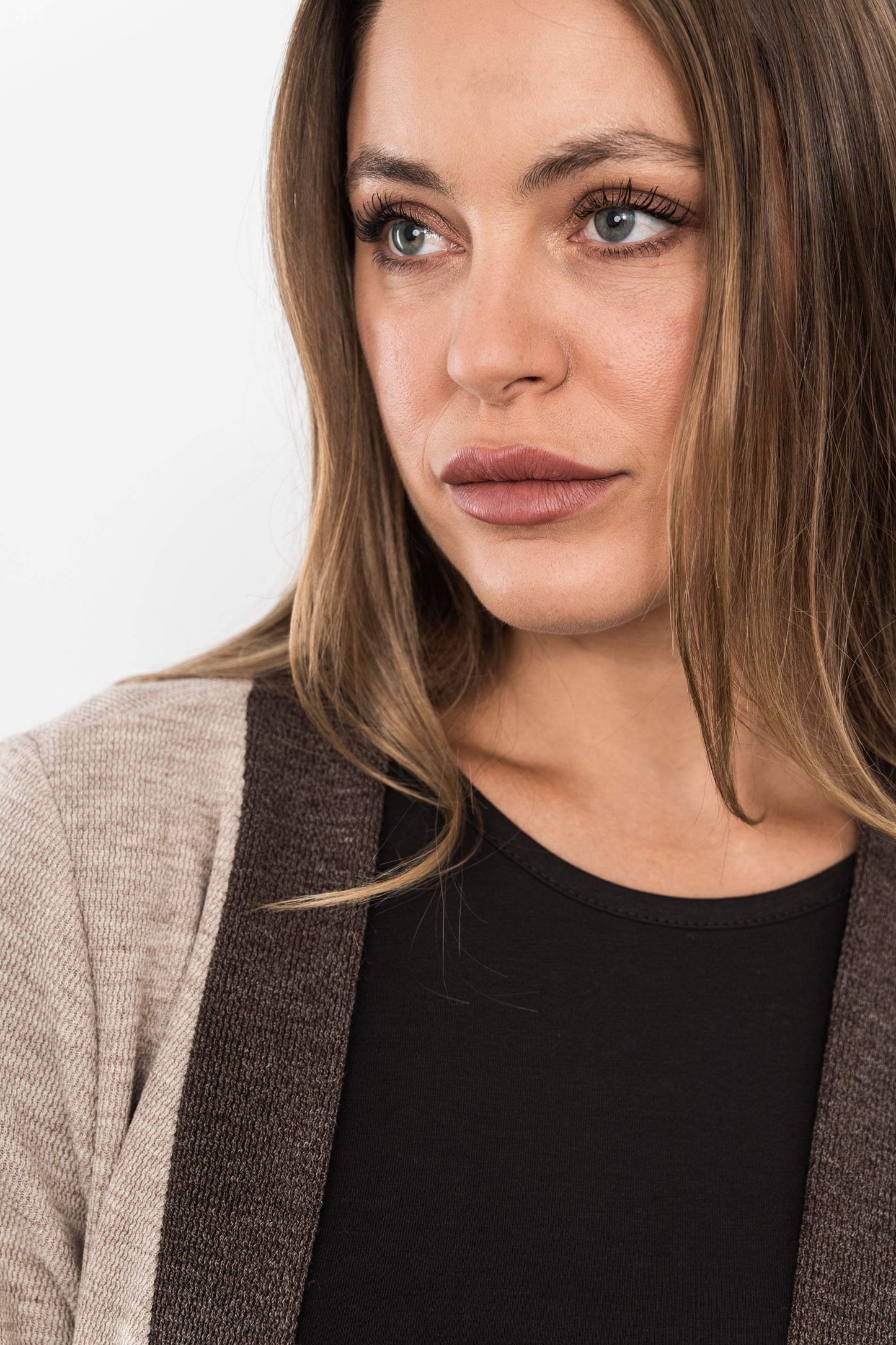 CHAQUETA PUNTO TEXTURA BIOCLOR BEIGE - Imagen 2