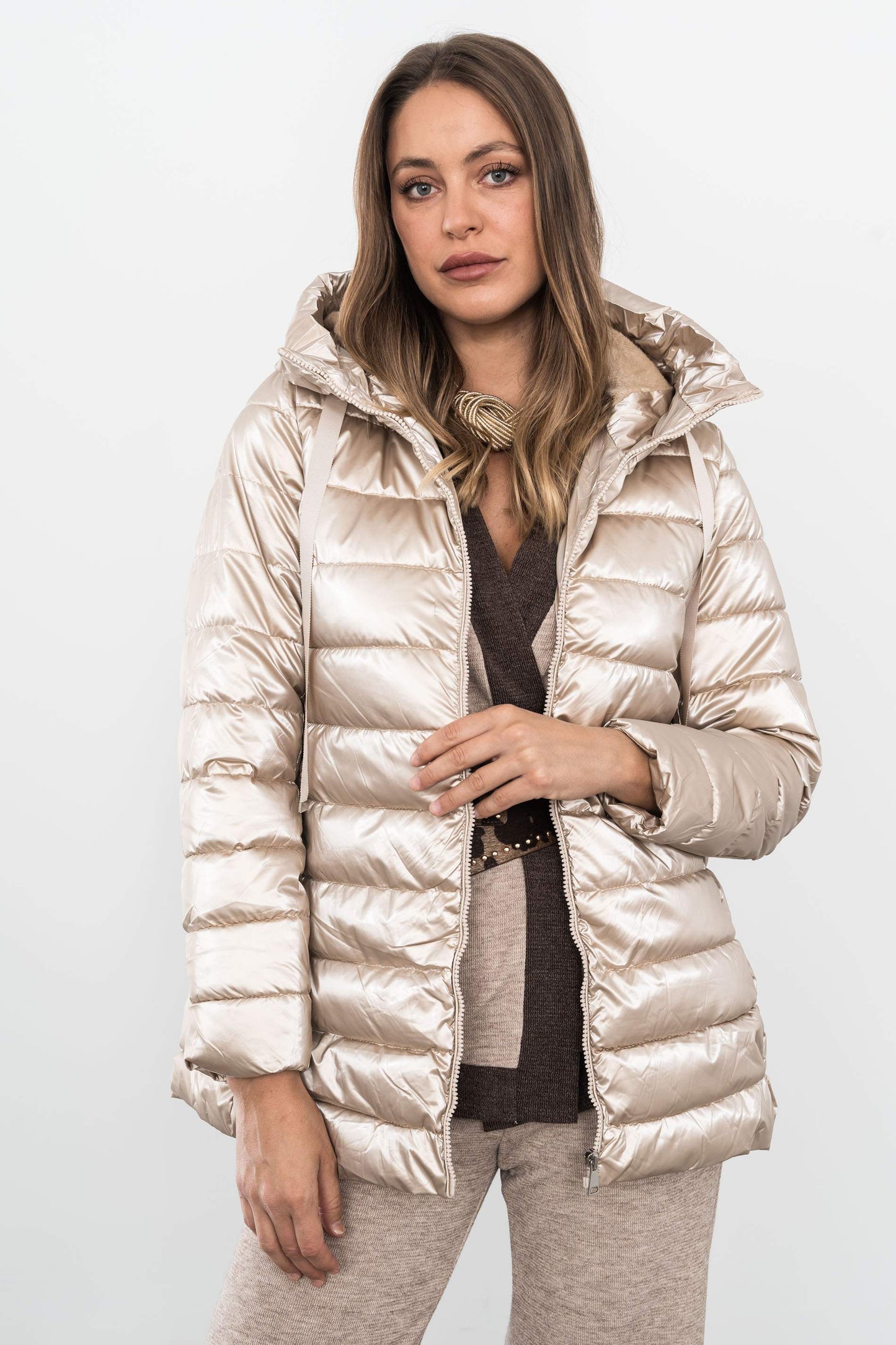 CHAQUETA PUNTO TEXTURA BIOCLOR BEIGE - Imagen 6