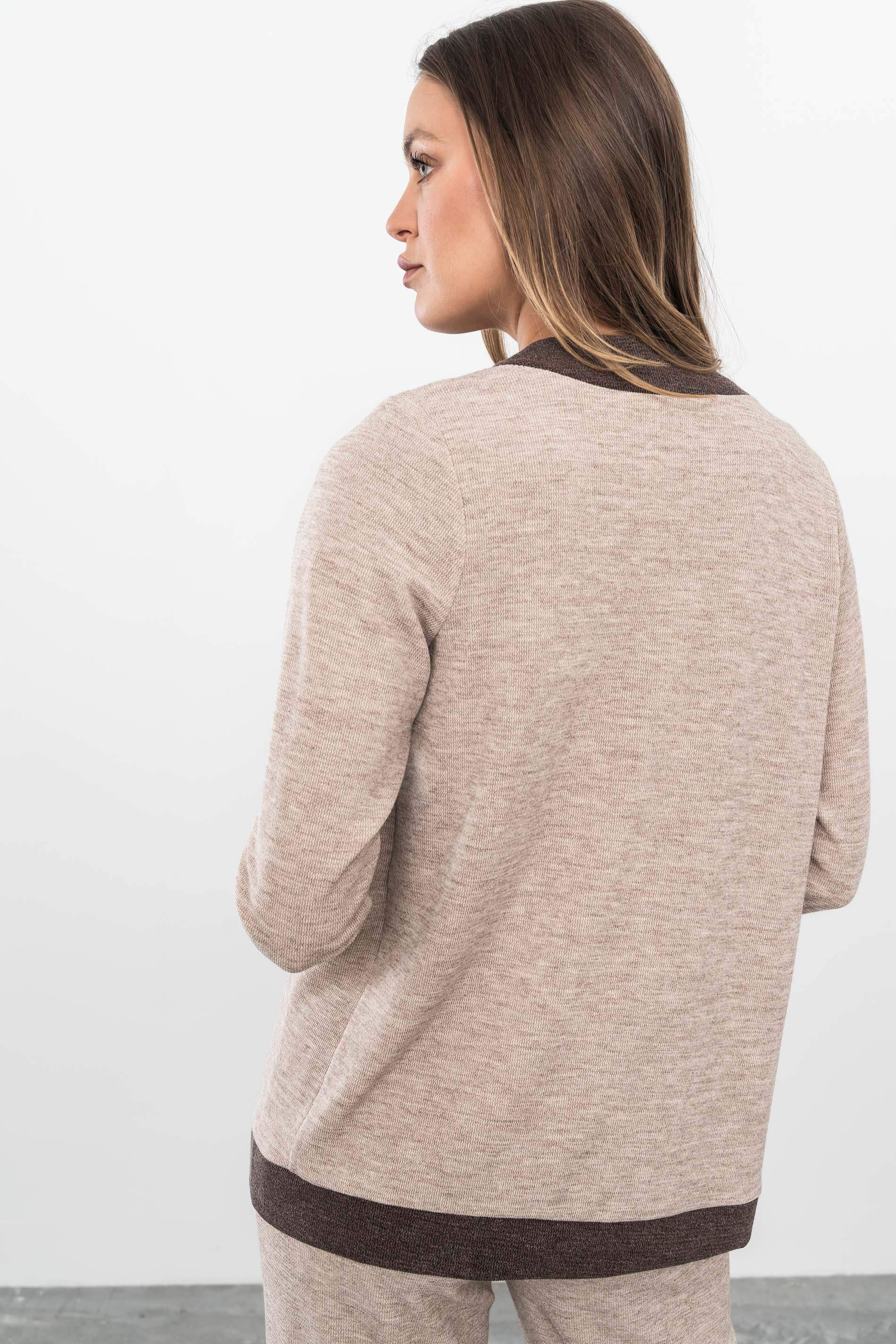 CHAQUETA PUNTO TEXTURA BIOCLOR BEIGE - Imagen 8