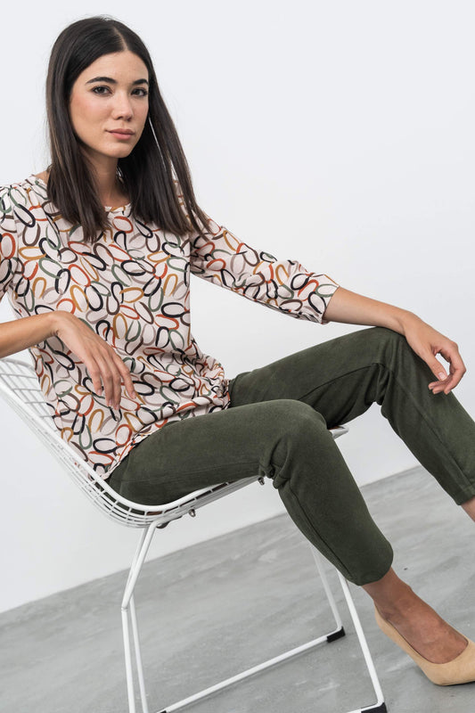 BLUSA PUNO FRUNCIDO CIRCULOS