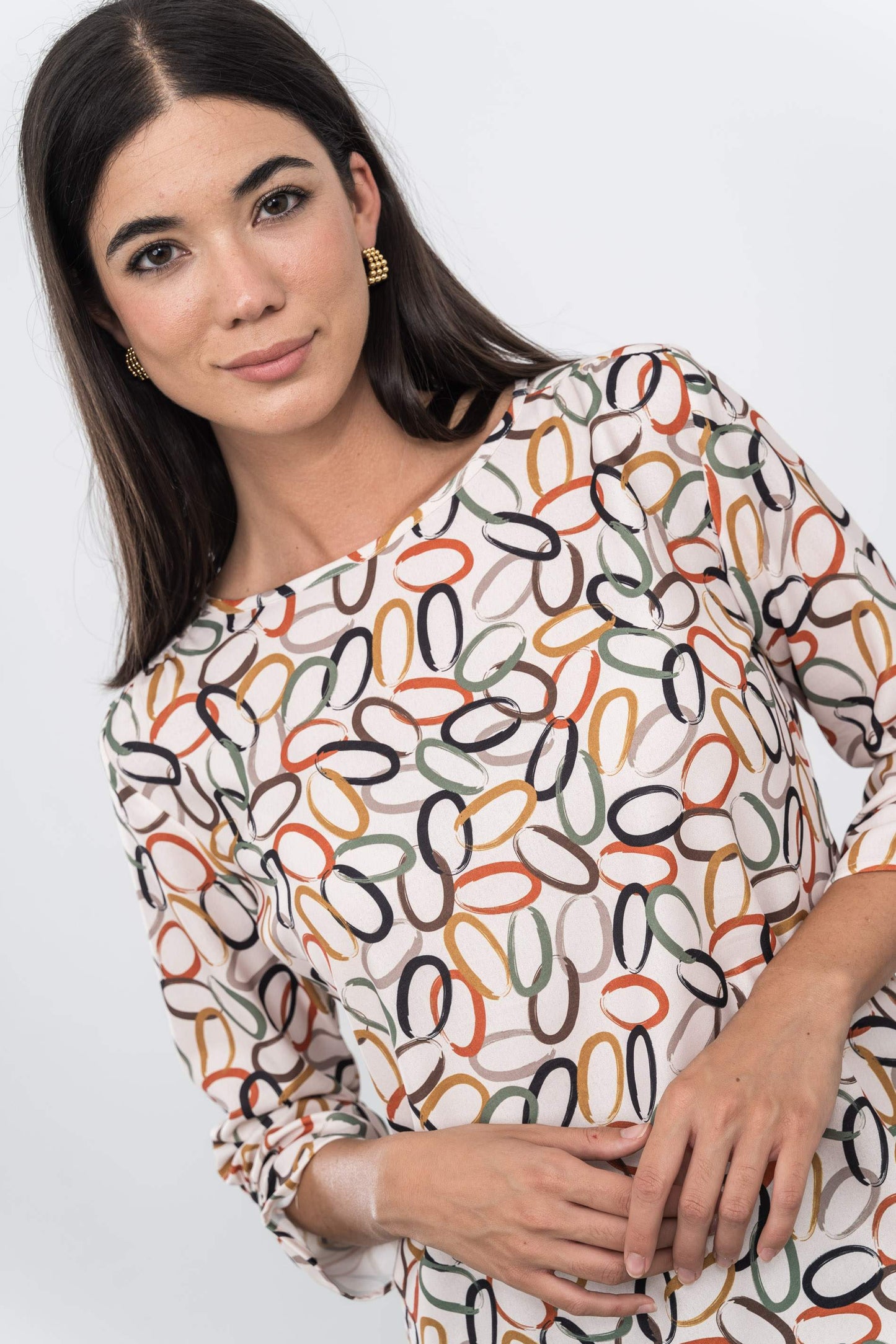 BLUSA PUNO FRUNCIDO CIRCULOS - Imagen 2