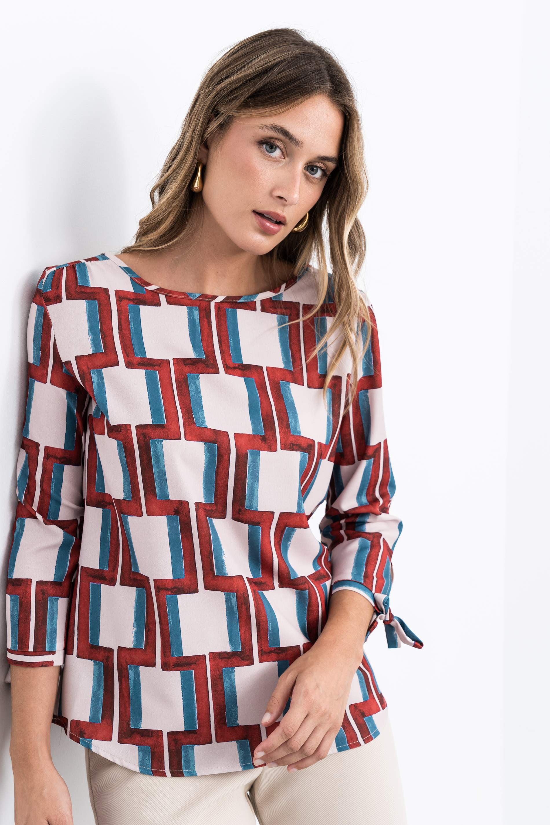 BLUSA CUADRO COMBINADO
