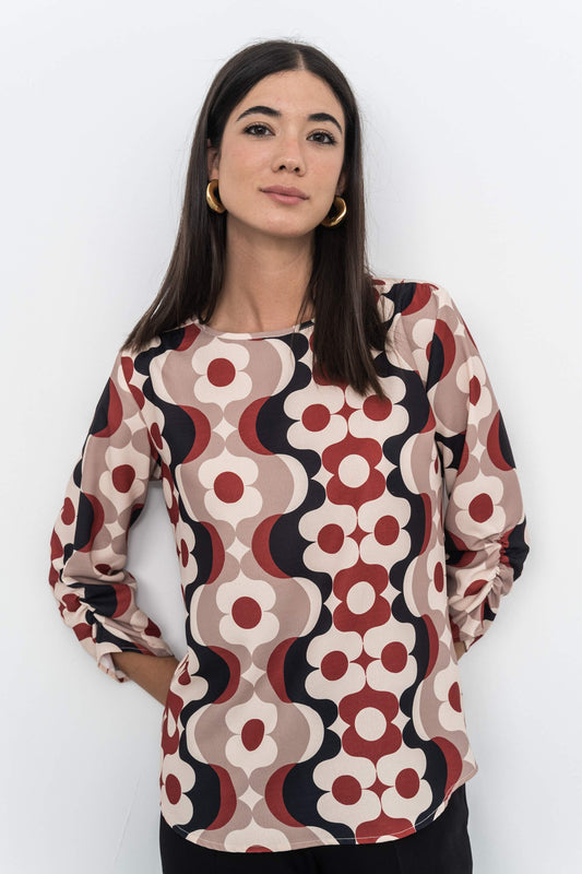 BLUSA FLOR GEOMETRICA