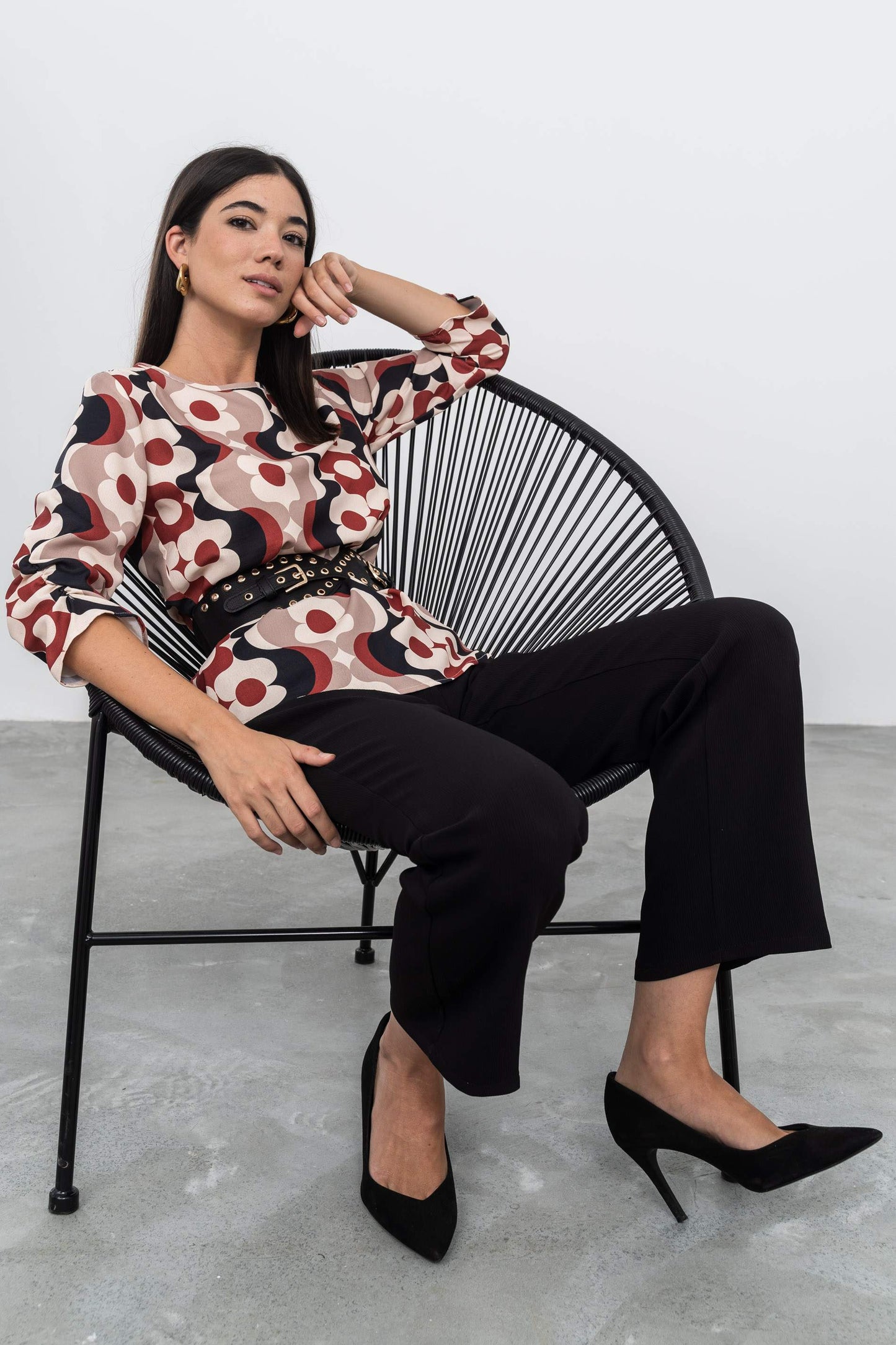 BLUSA FLOR GEOMETRICA - Imagen 3