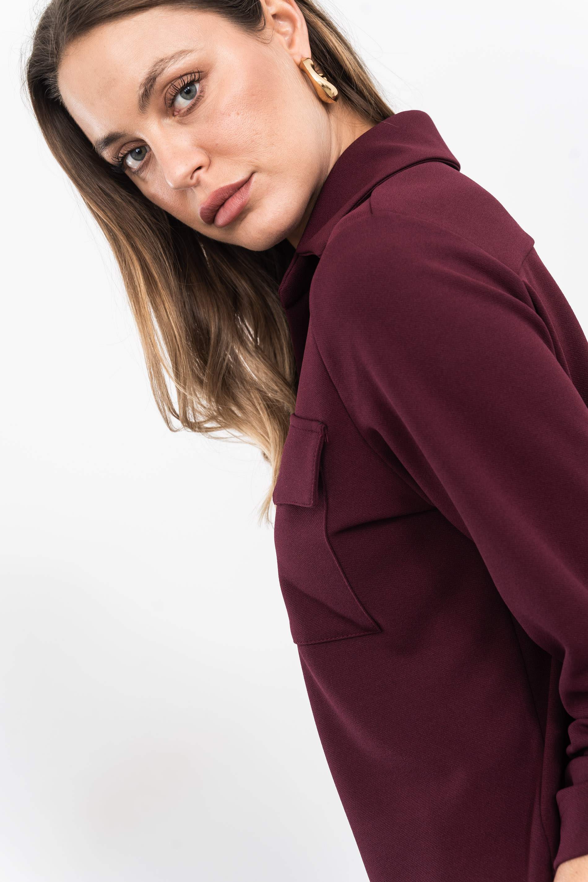 SOBRECAMISA BOLSILLOS GRANATE - Imagen 8