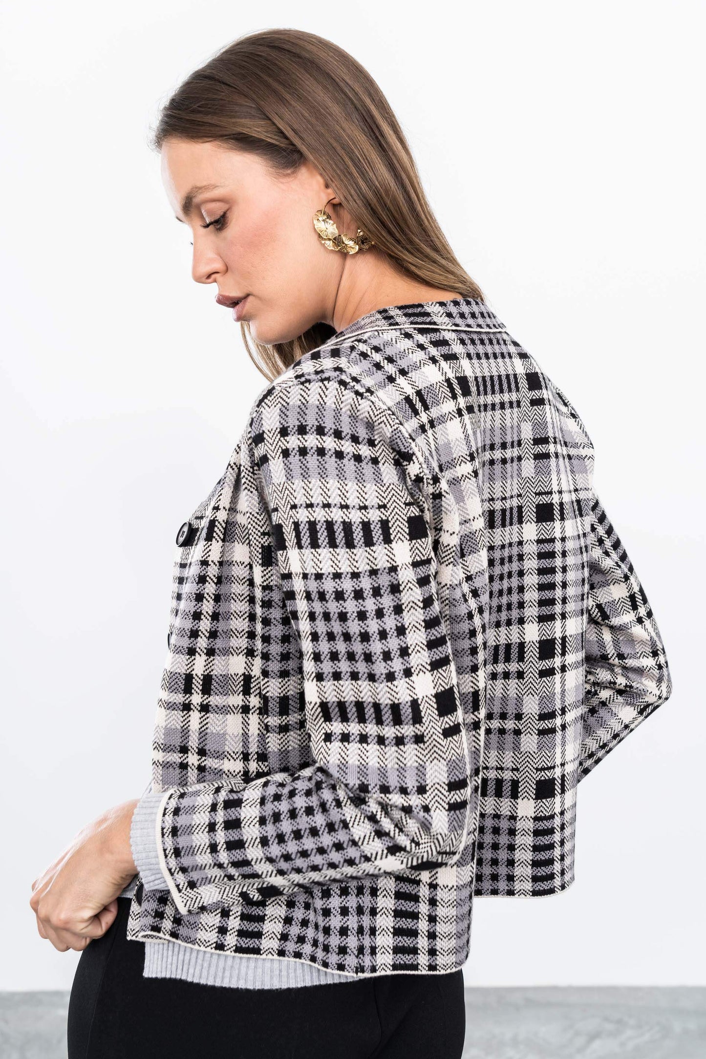 CHAQUETA CUELLO POLO CUADROS - Imagen 8