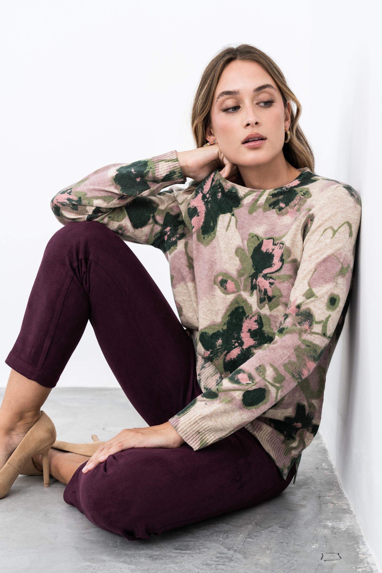 JERSEY ESTAMPADO FLORAL ROSA - Imagen 4
