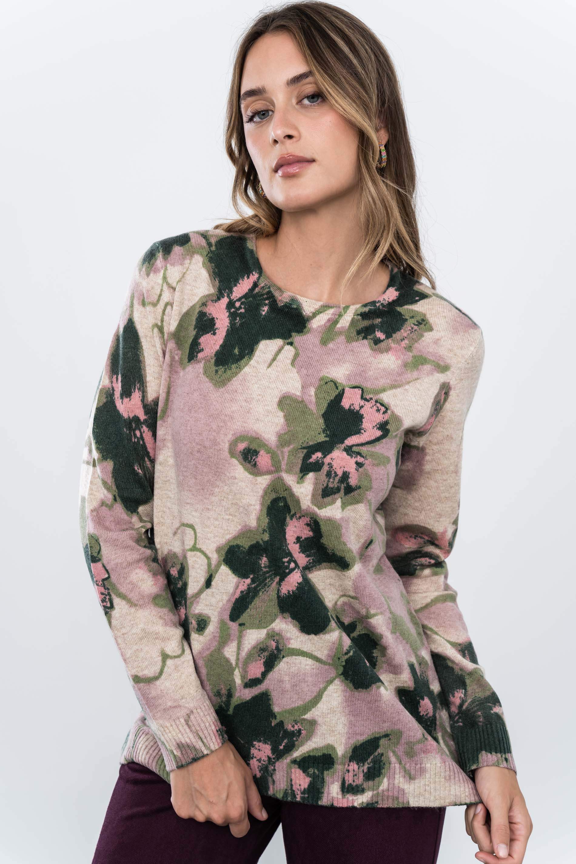 JERSEY ESTAMPADO FLORAL ROSA - Imagen 7