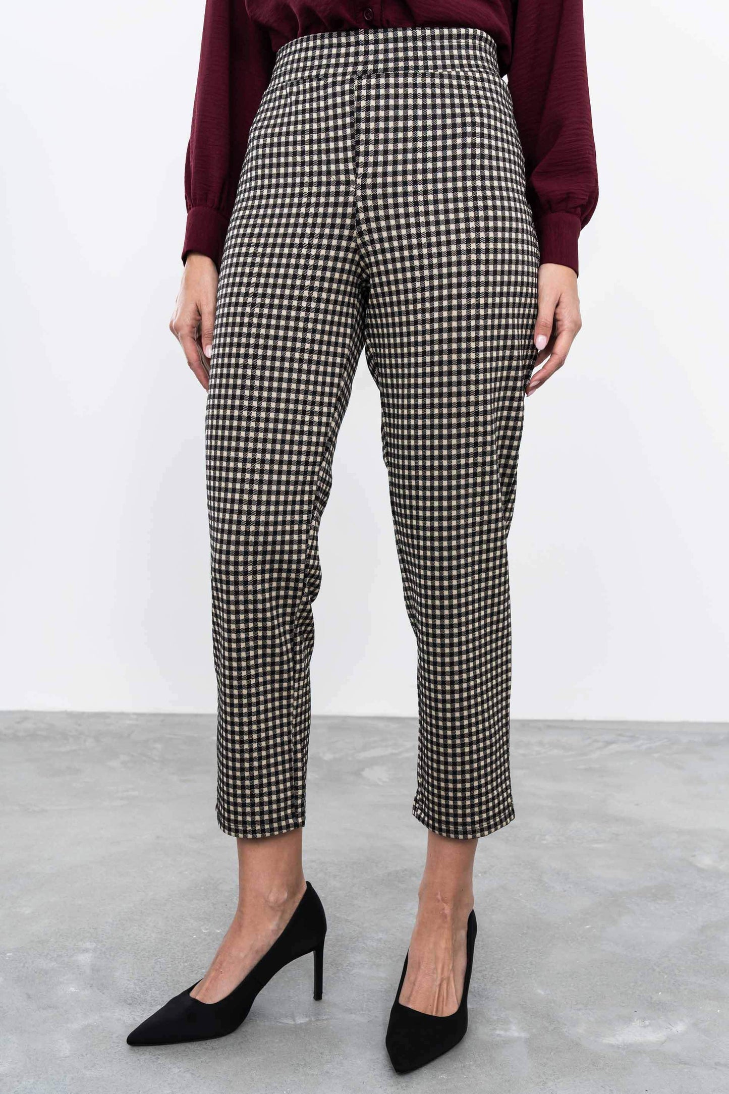 PANTALON JACQUARD TIPO VICHY - Imagen 2