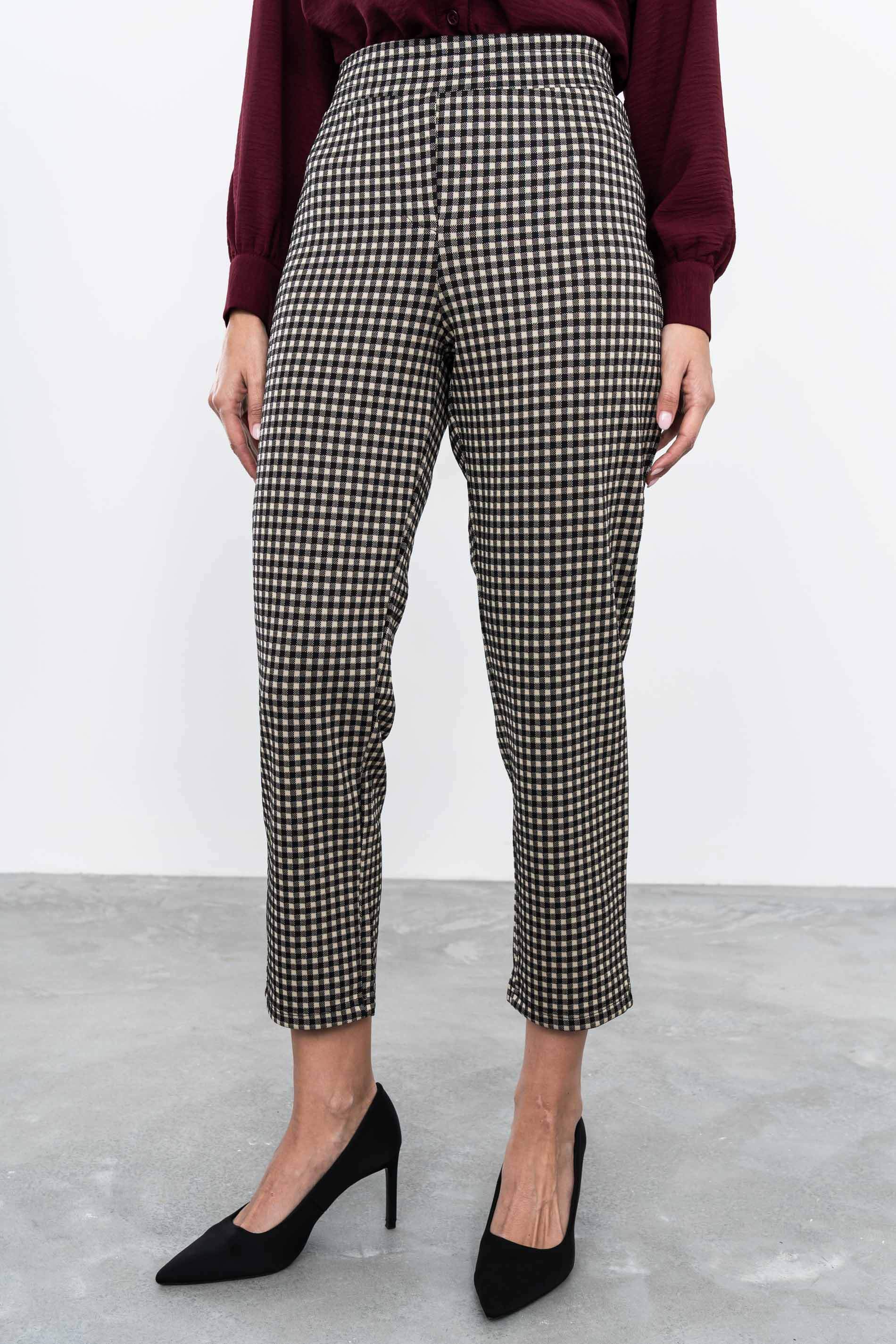 PANTALON JACQUARD TIPO VICHY - Imagen 2