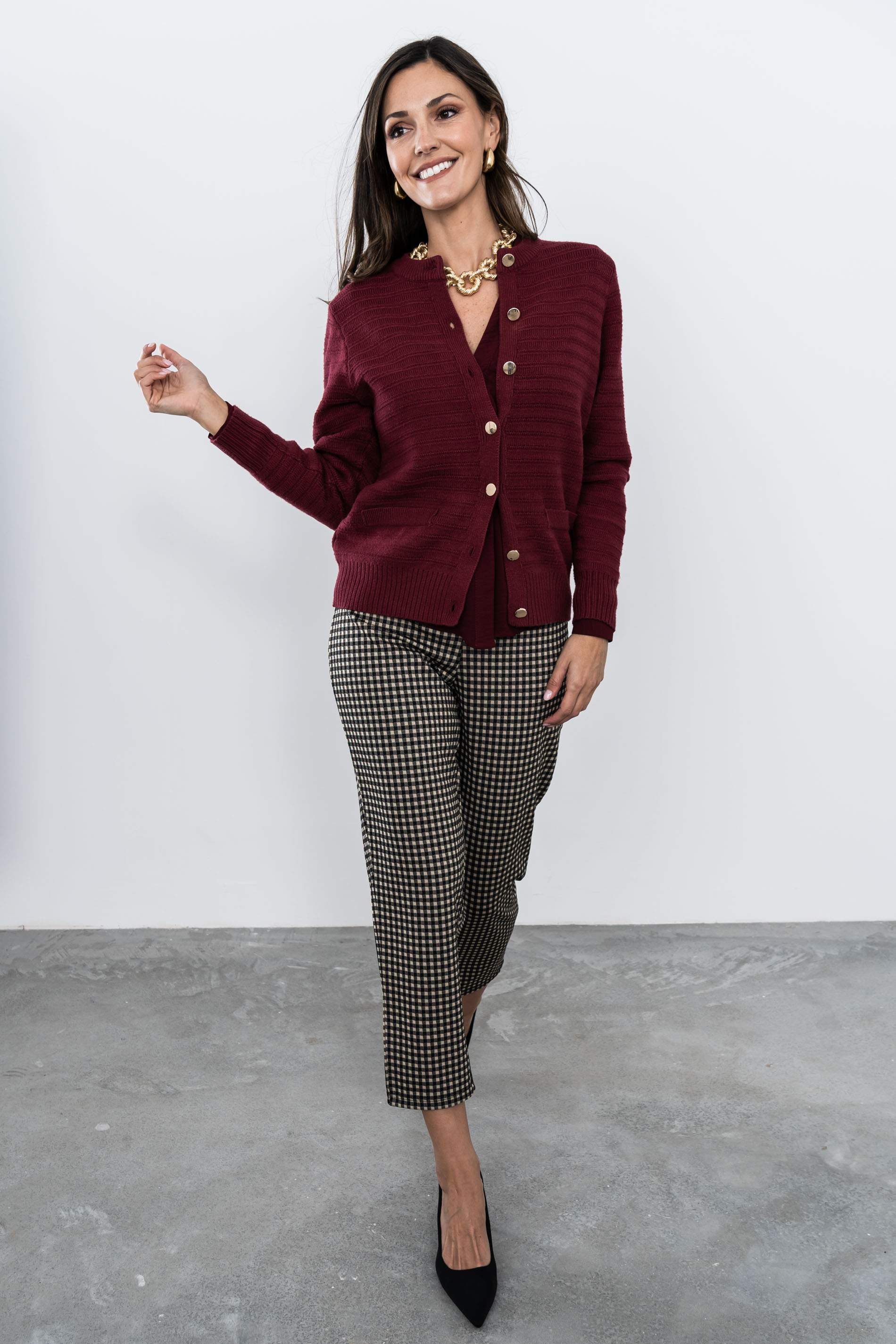 PANTALON JACQUARD TIPO VICHY - Imagen 5