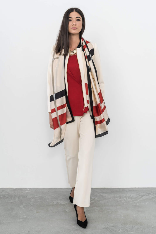 FOULARD EFECTO SEDA CUADROS