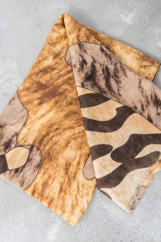 FOULARD ESTAMPADO JIRAFA MARRON