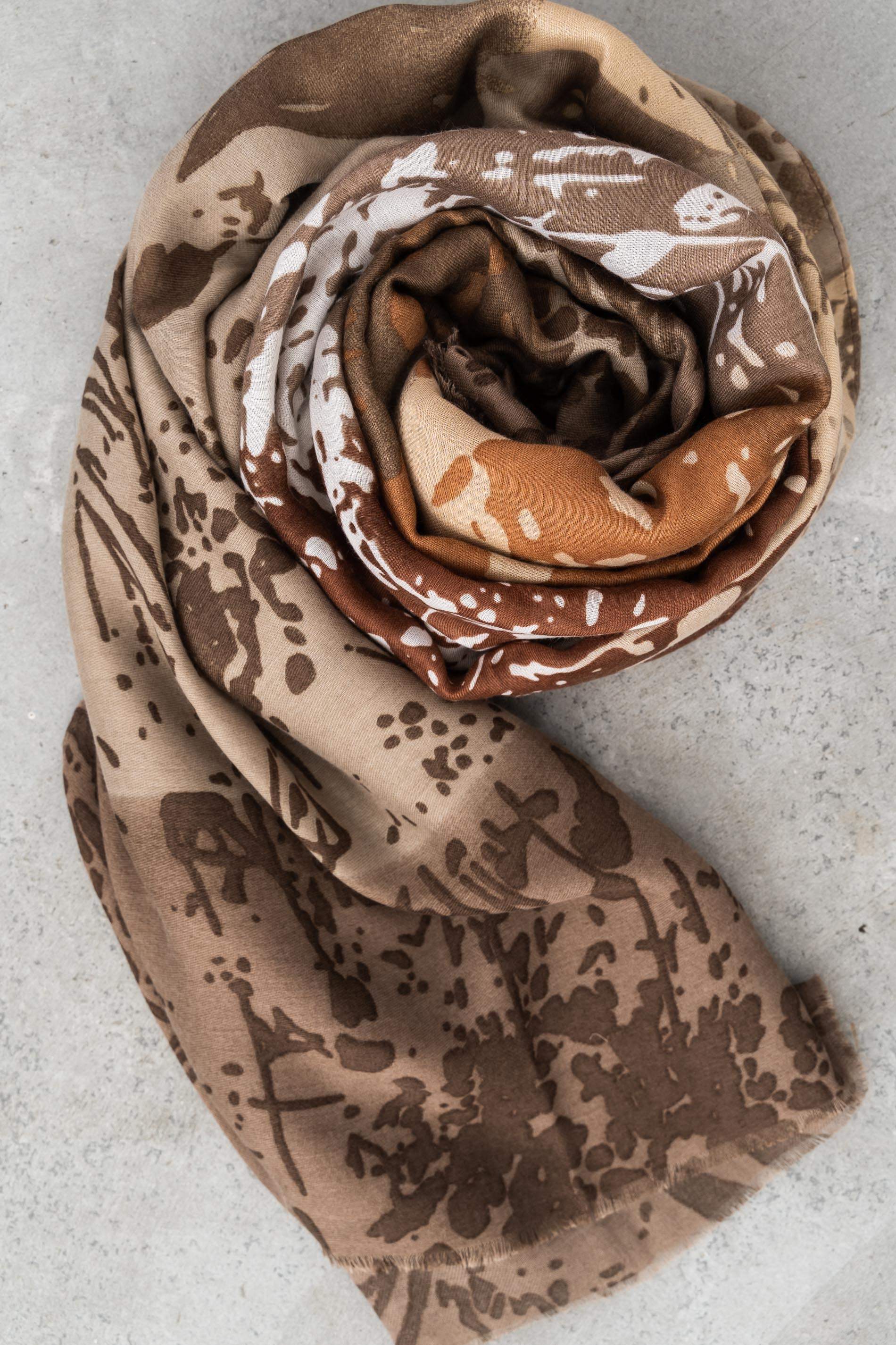 FOULARD BLOQUES ESTAMPADO MARRON - Imagen 4