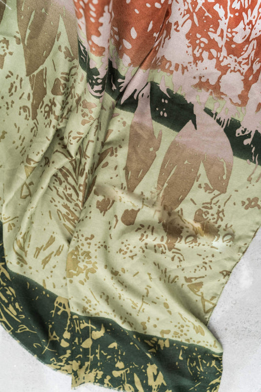 FOULARD BLOQUES ESTAMPADO VERDE