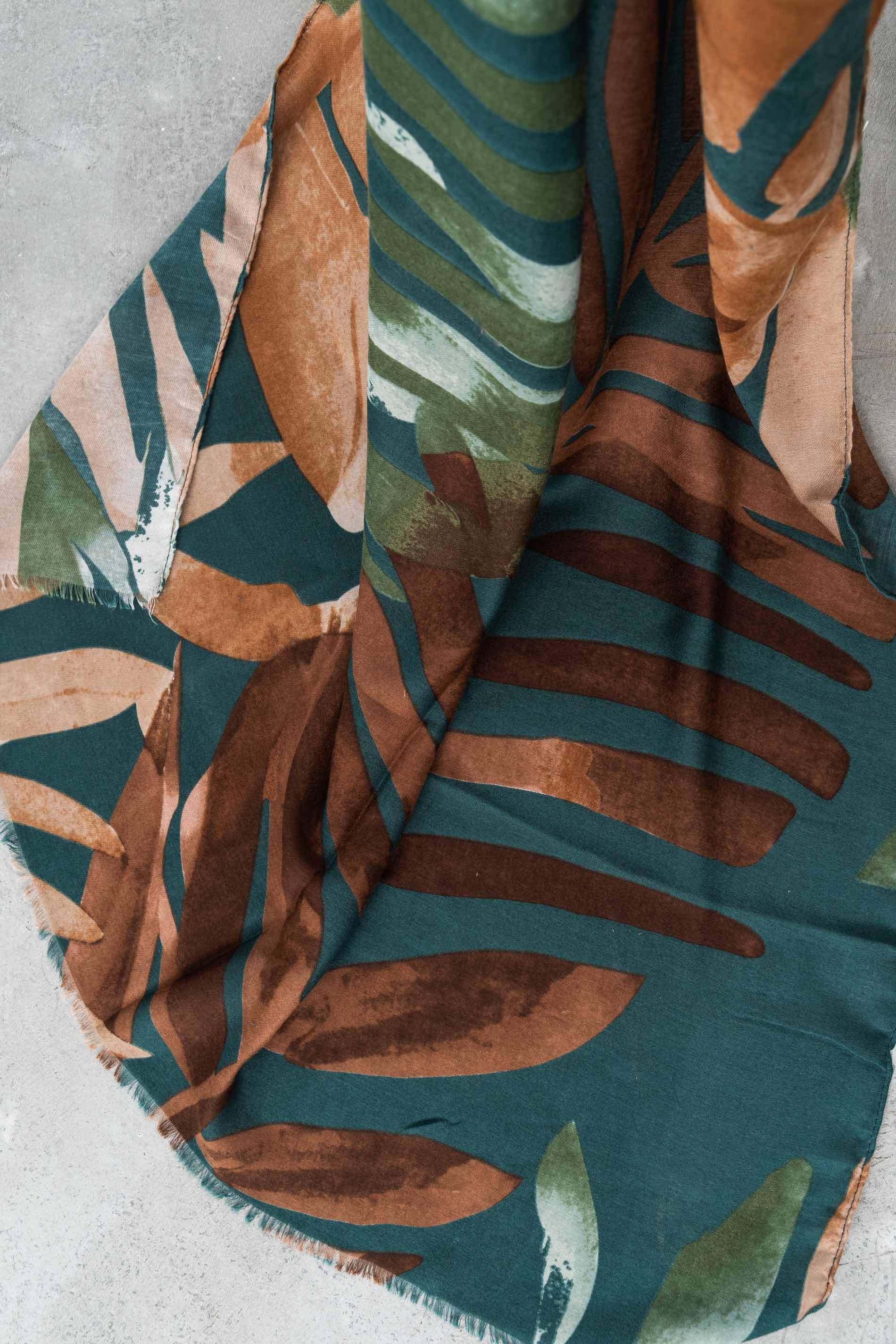 FOULARD HOJAS PALMERA VERDE