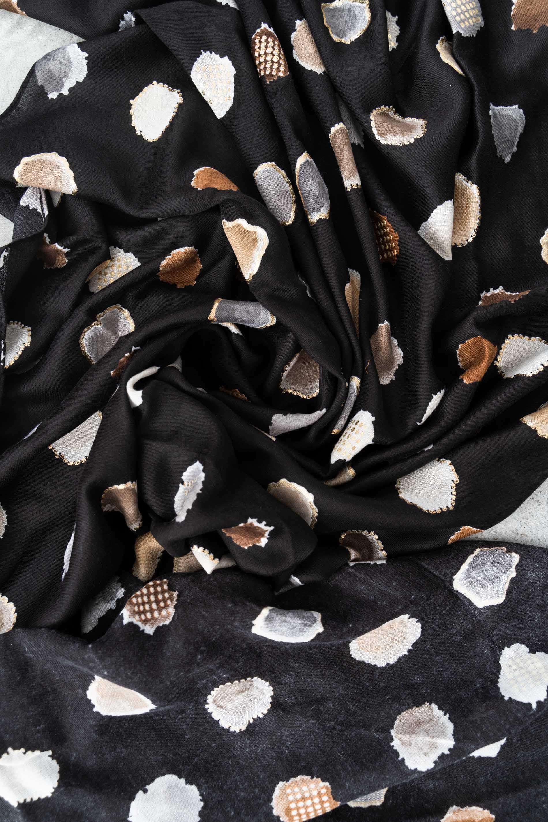 FOULARD TOPOS ORO NEGRO - Imagen 2