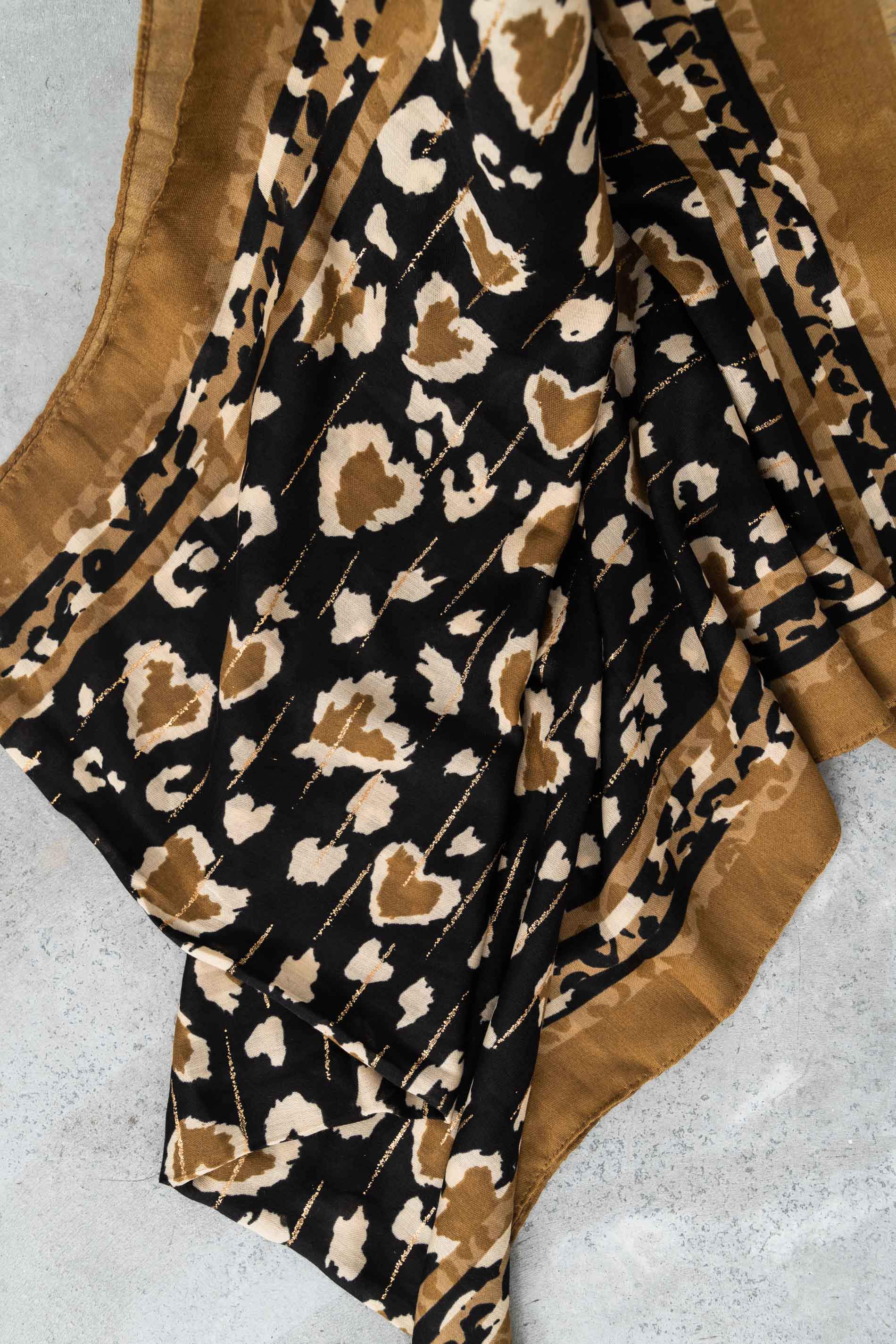 FOULARD ESTAMPADO ANIMAL ORO NEGRO - Imagen 2