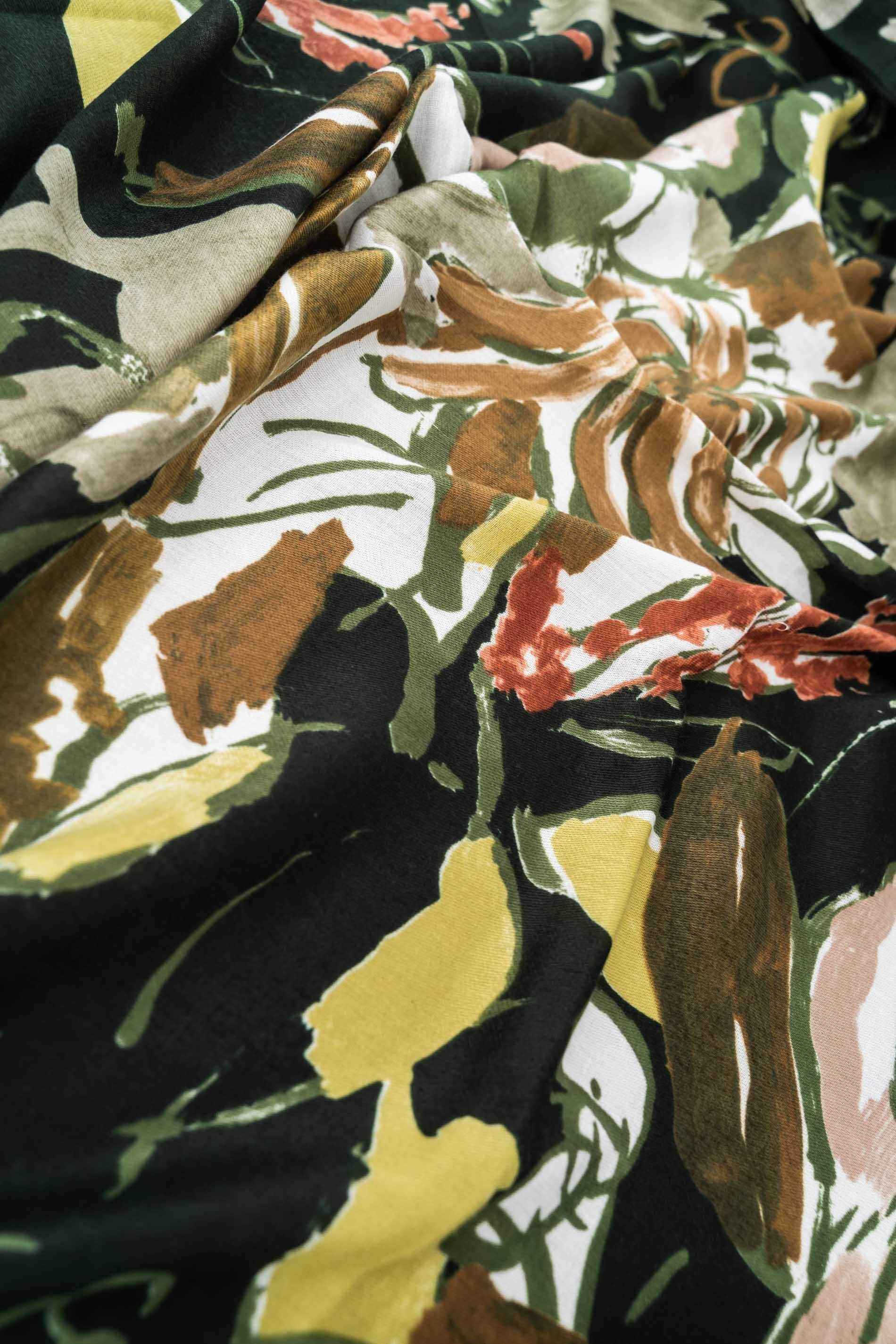 FOULARD FLOR PINCELADA VERDE - Imagen 2
