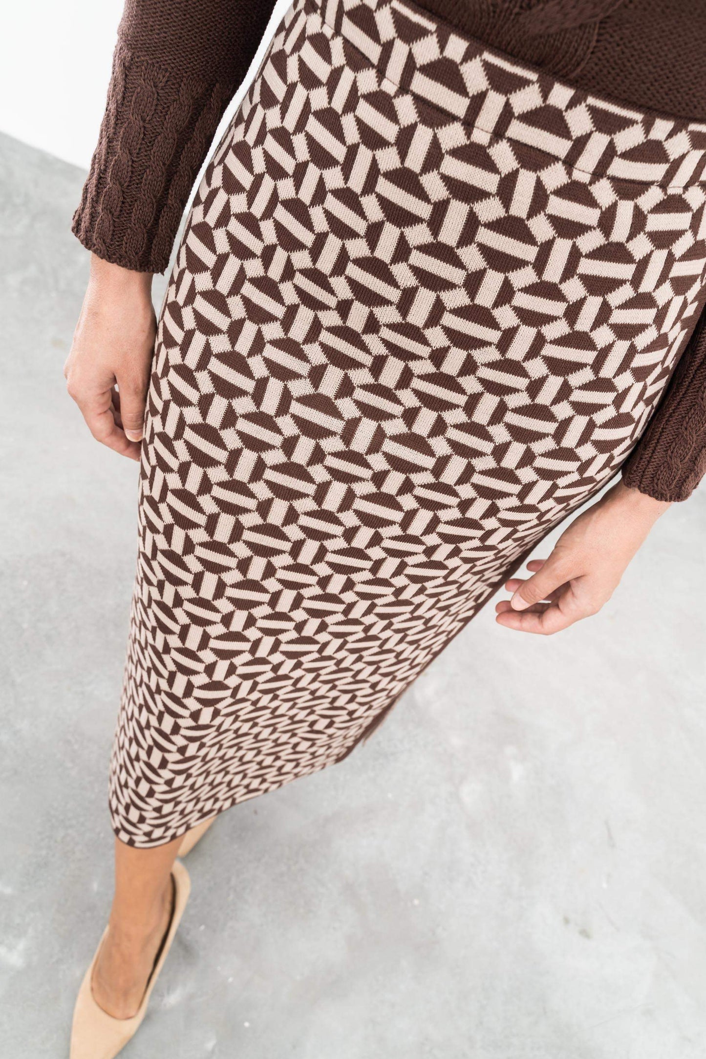 FALDA GEOMETRICOS MARRON - Imagen 5