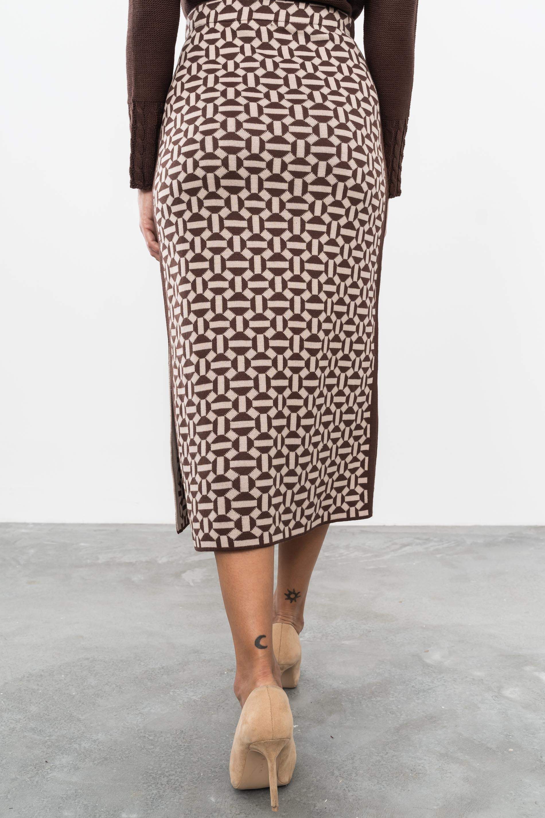 FALDA GEOMETRICOS MARRON - Imagen 6