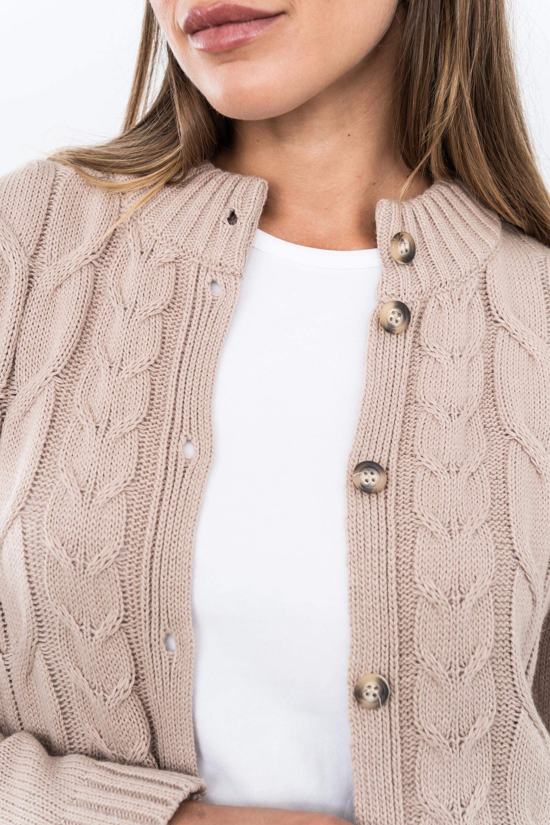 CHAQUETA OCHOS CUELLO TOSTADO - Imagen 2