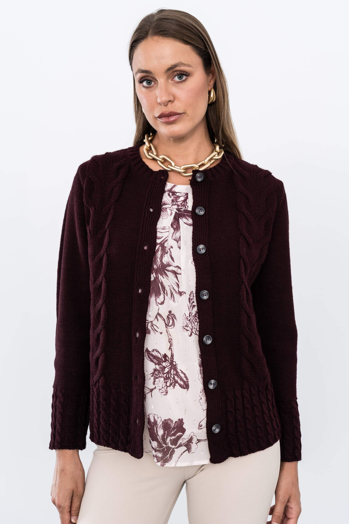 CHAQUETA PUNOS OCHITOS GRANATE