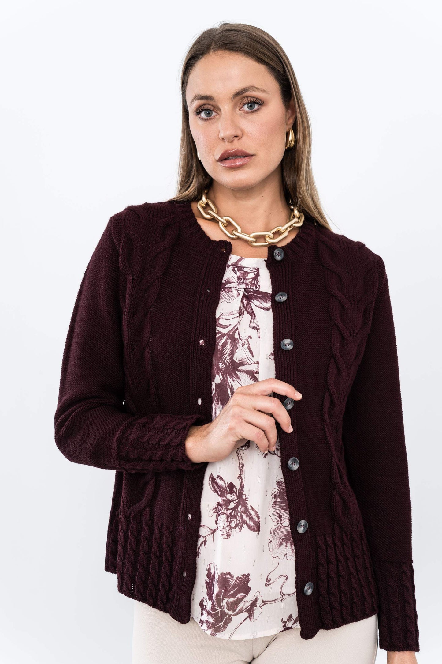 CHAQUETA PUNOS OCHITOS GRANATE - Imagen 7