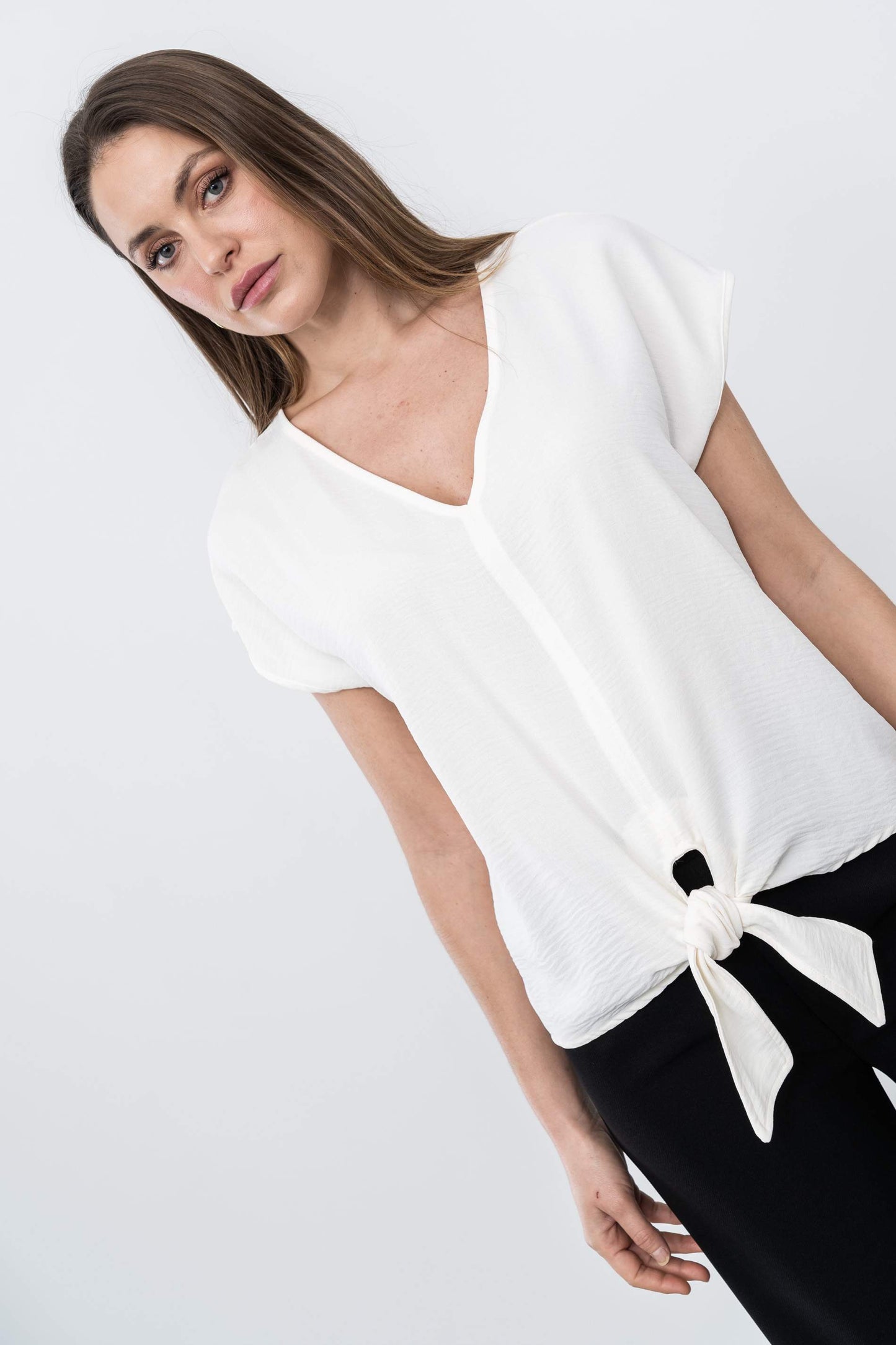BLUSA NUDO CENTRAL MARFIL - Imagen 3